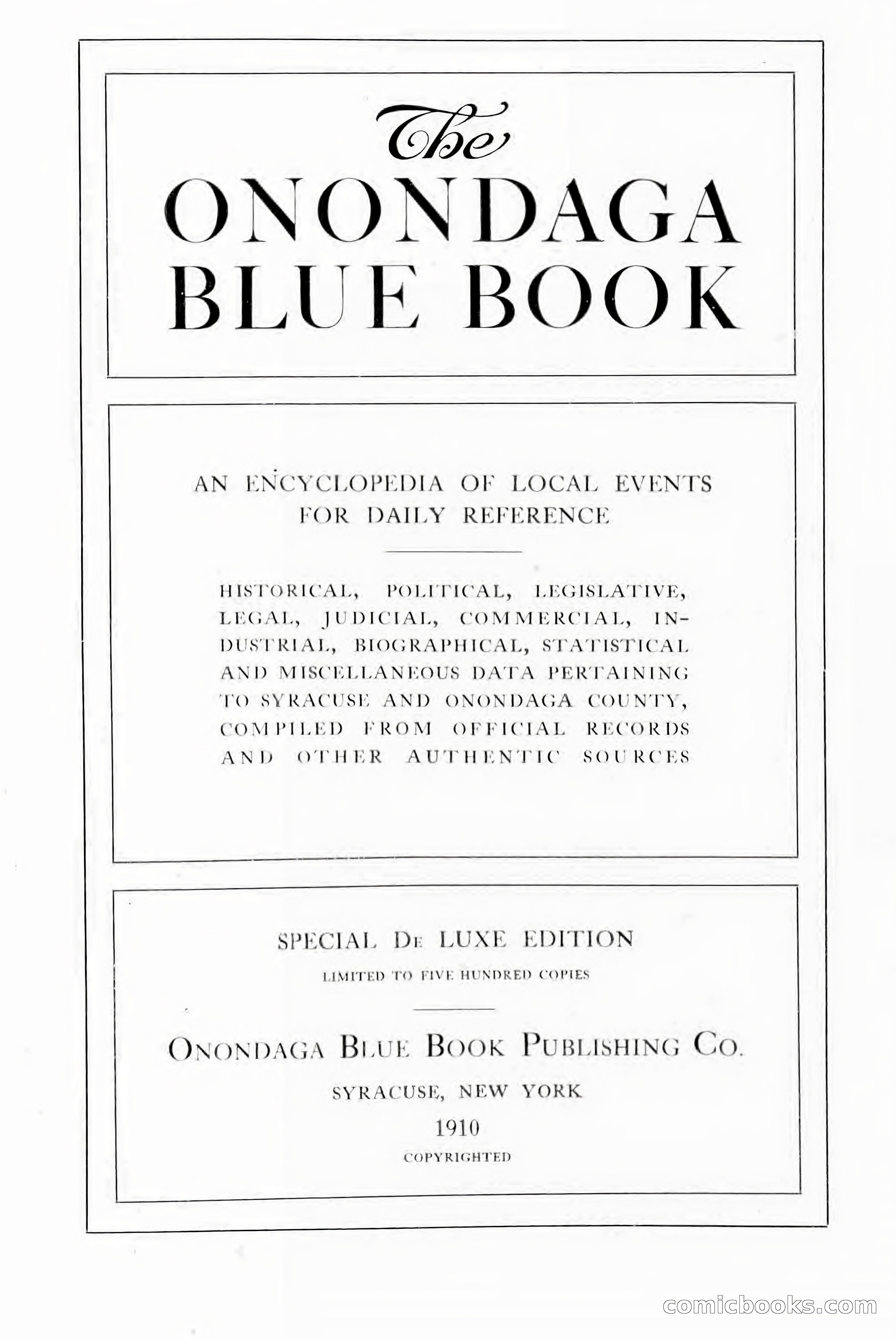 The Onondaga Blue Book