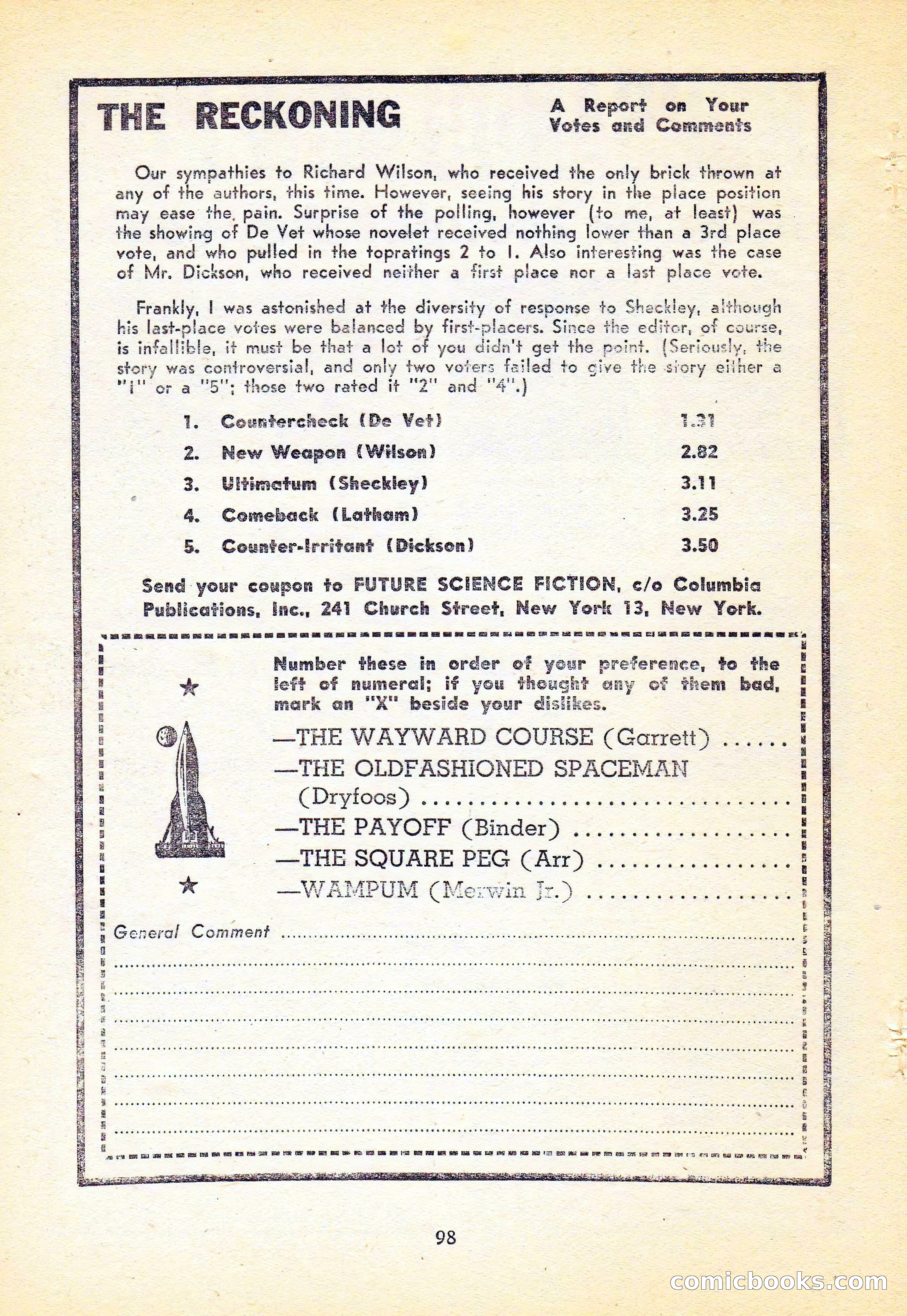 Future Science Fiction, Vol. 4, No. 6 — page 99 of 100