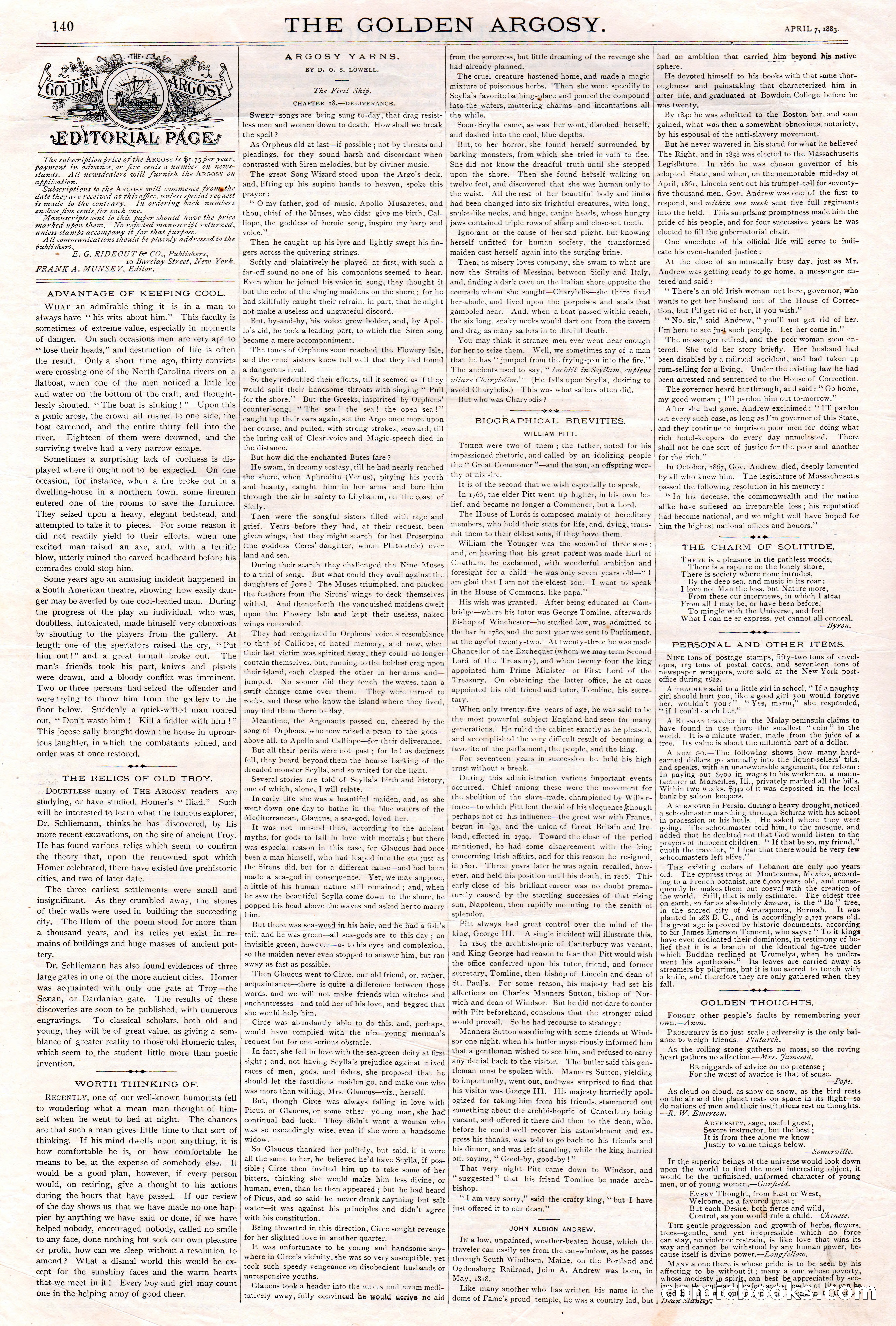The Golden Argosy, Vol. I, No. 18 — page 4 of 8