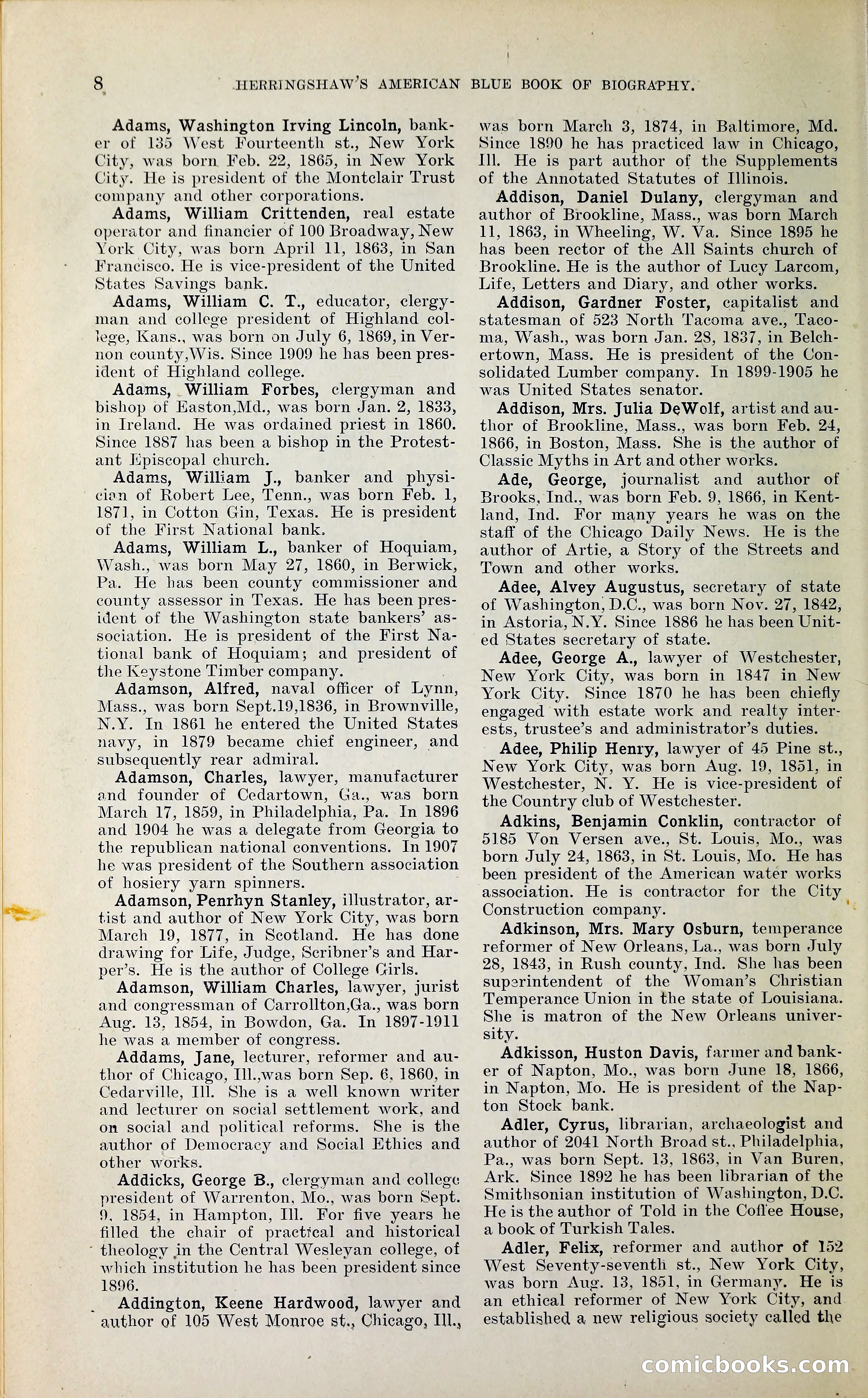 Herringshaw's American Blue Book of Biography — page 21 of 394