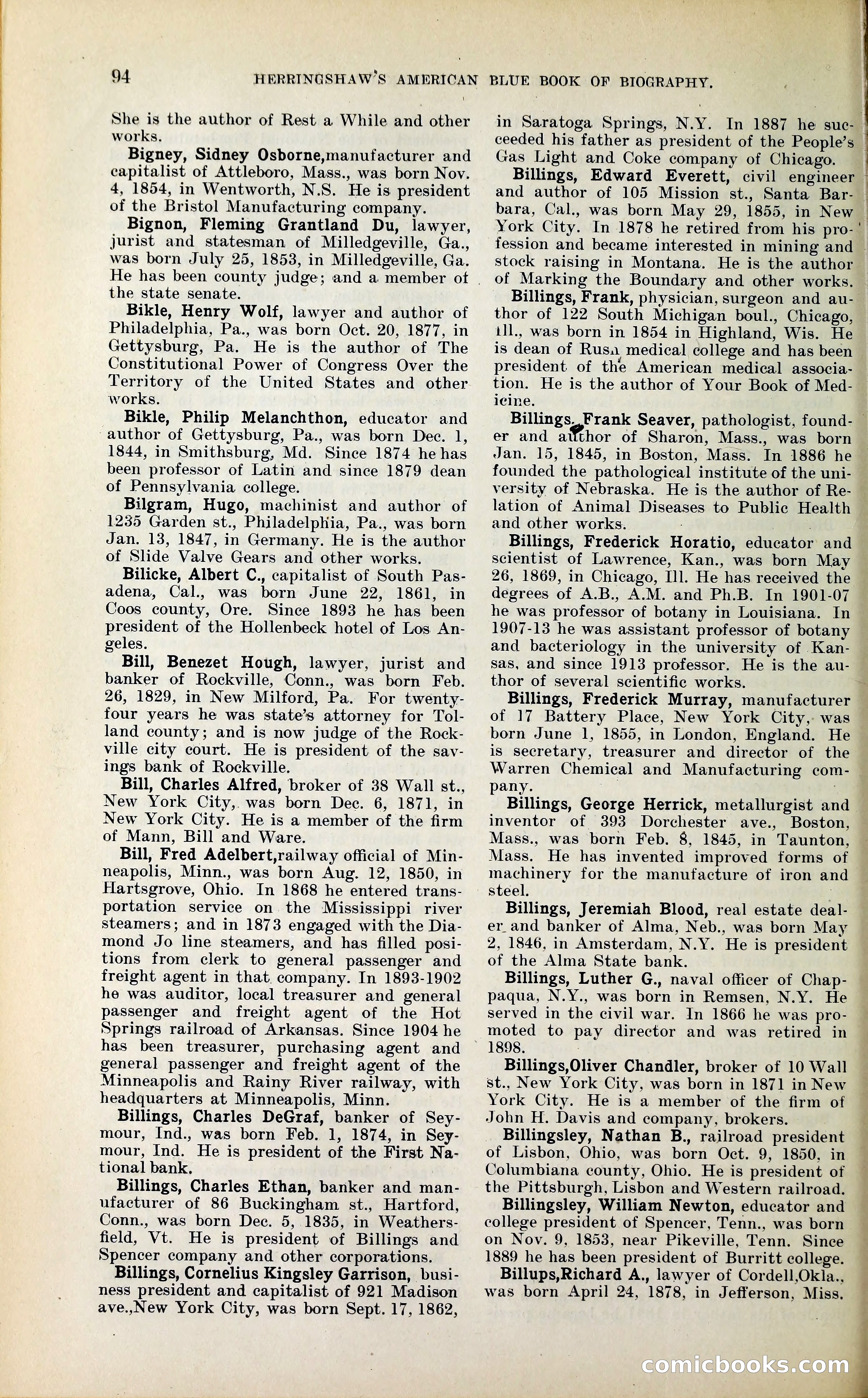 Herringshaw's American Blue Book of Biography — page 107 of 394
