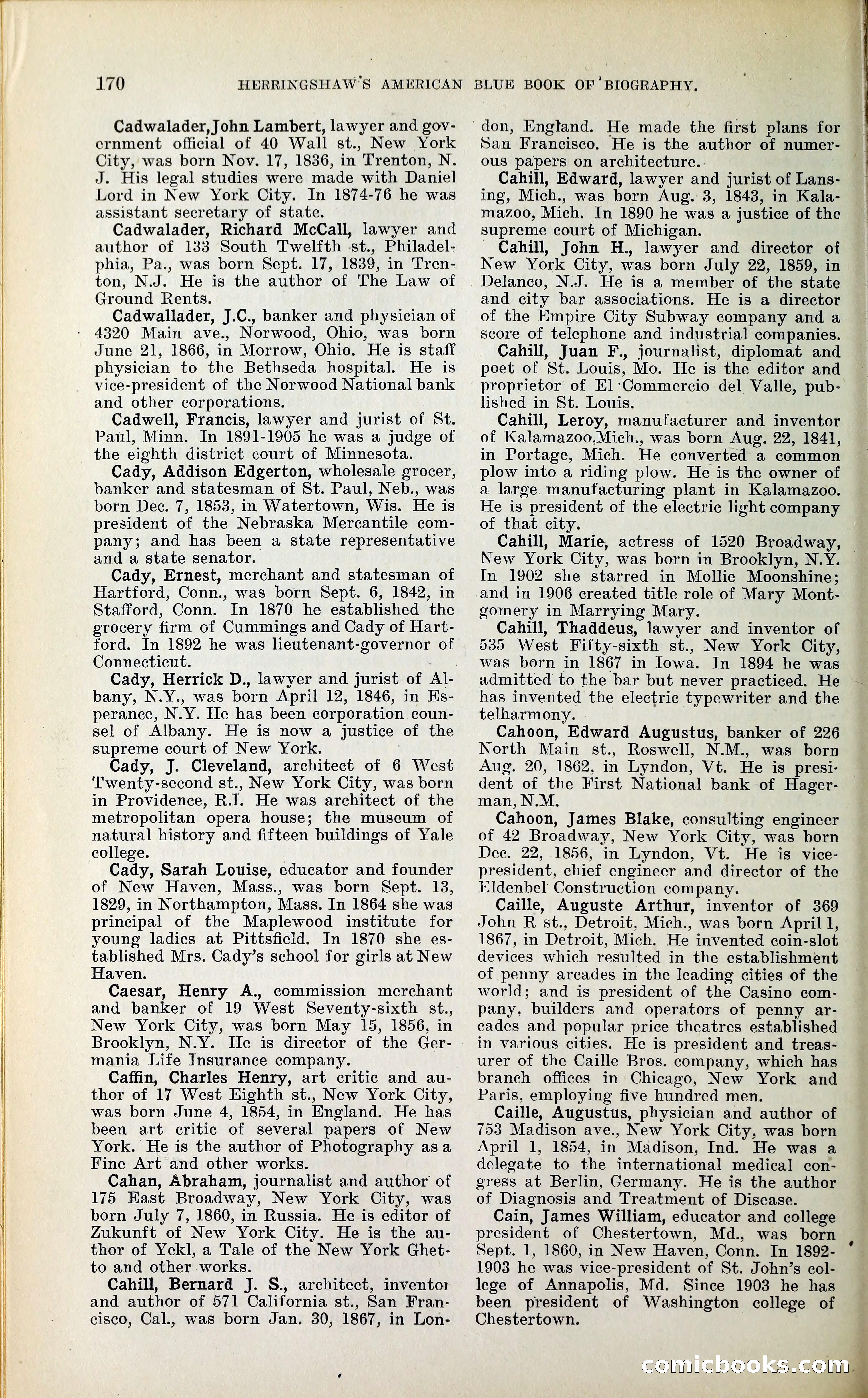 Herringshaw's American Blue Book of Biography — page 183 of 394