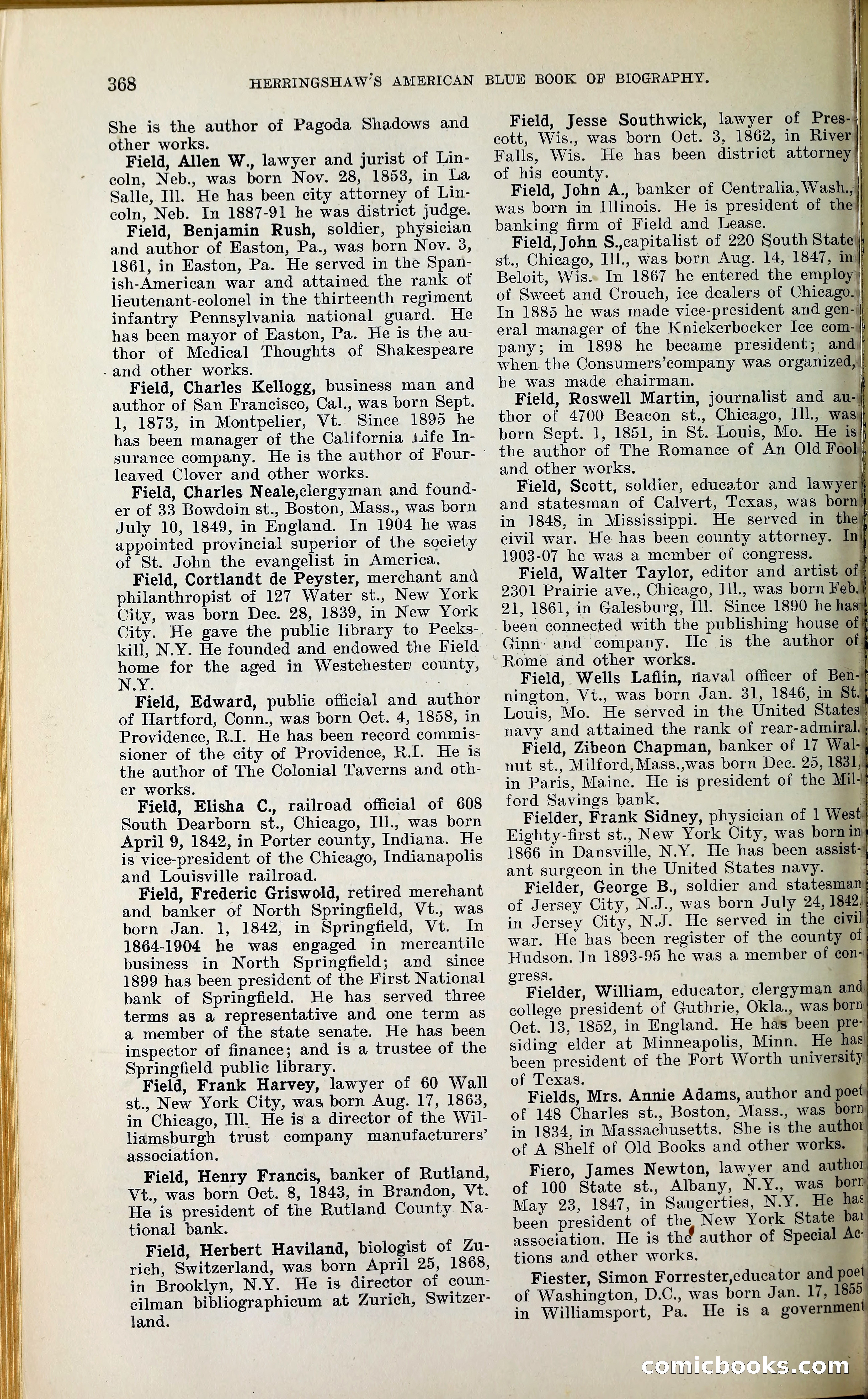 Herringshaw's American Blue Book of Biography — page 383 of 394