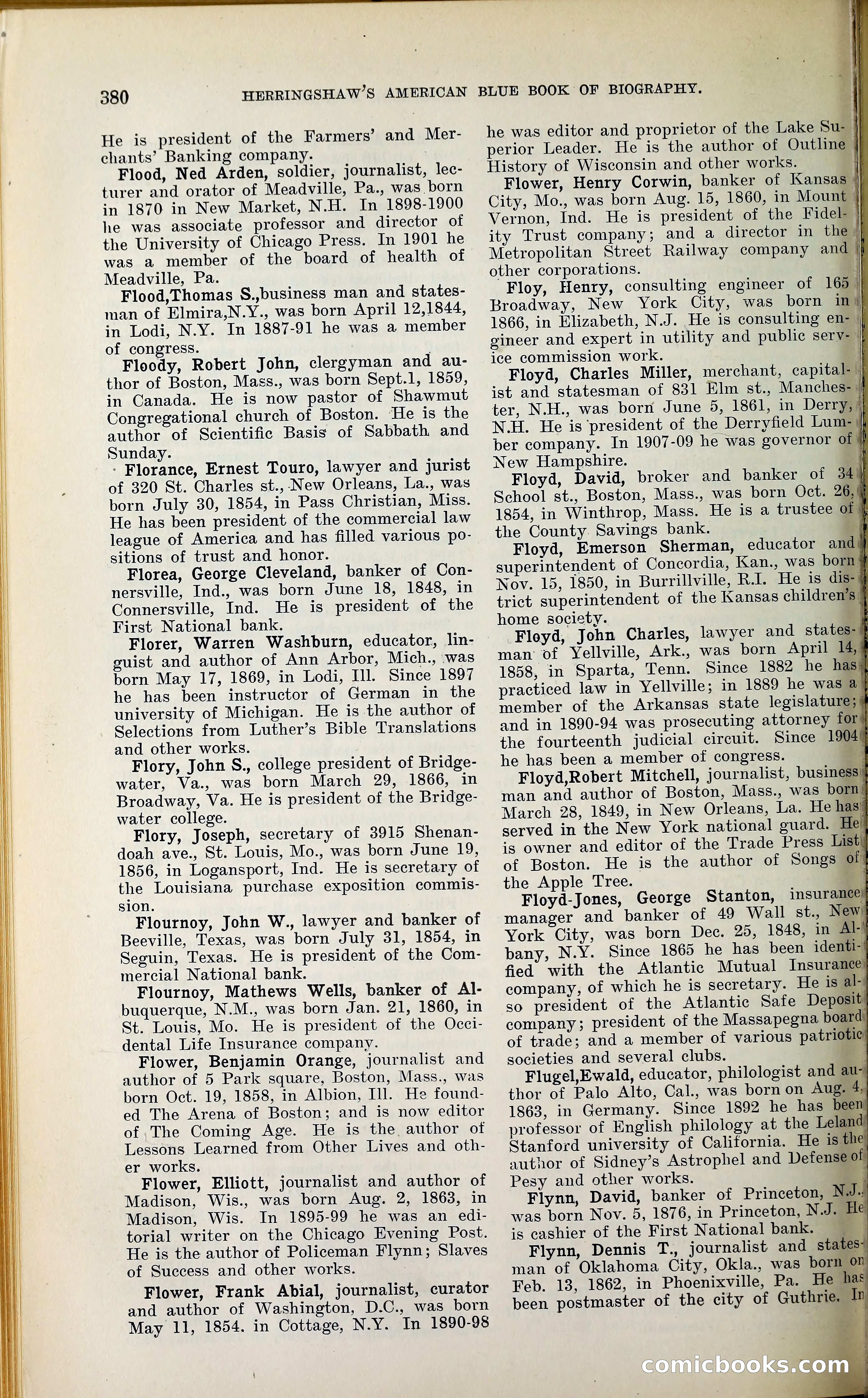 Herringshaw's American Blue Book of Biography — page 395 of 394