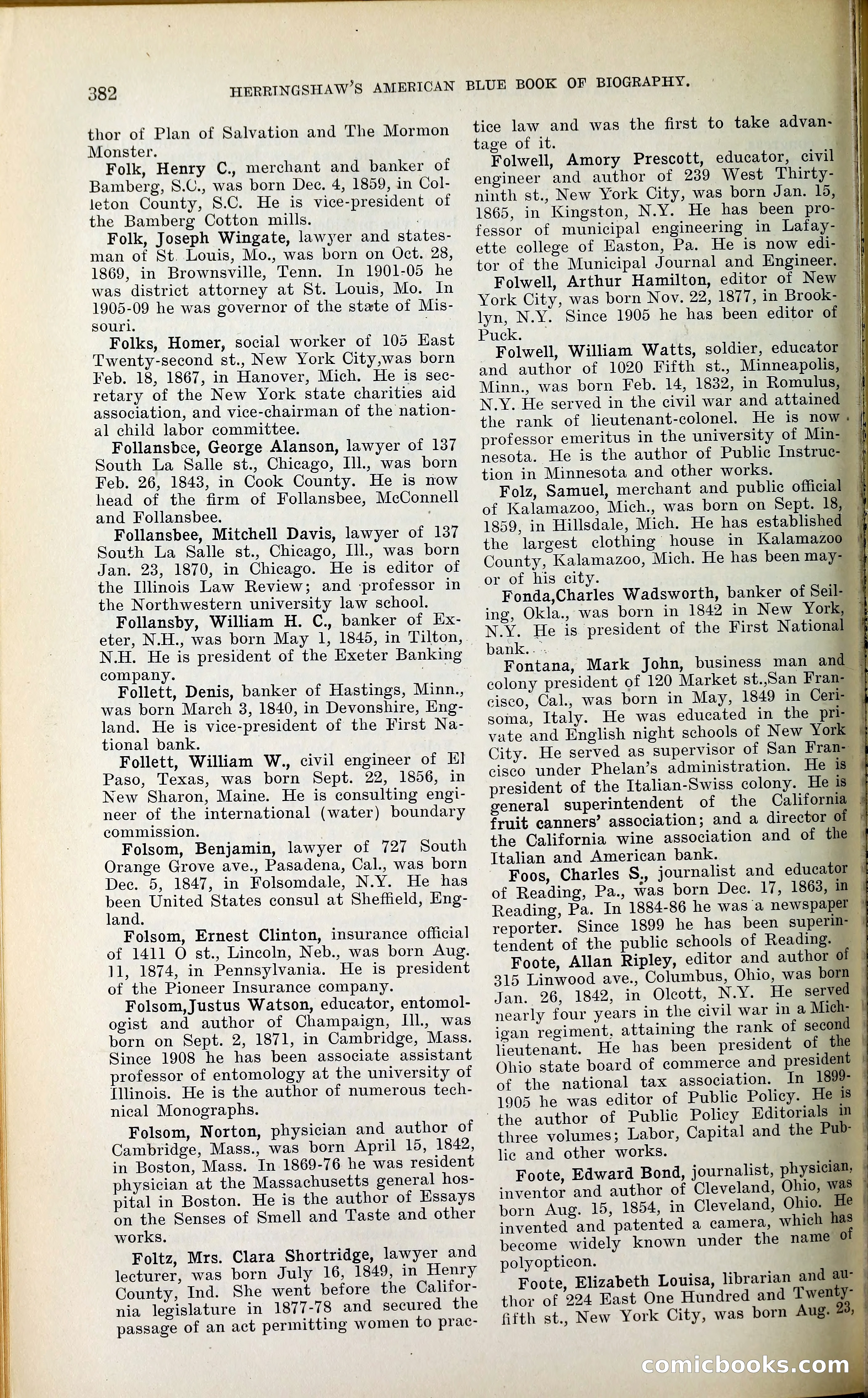 Herringshaw's American Blue Book of Biography — page 397 of 394