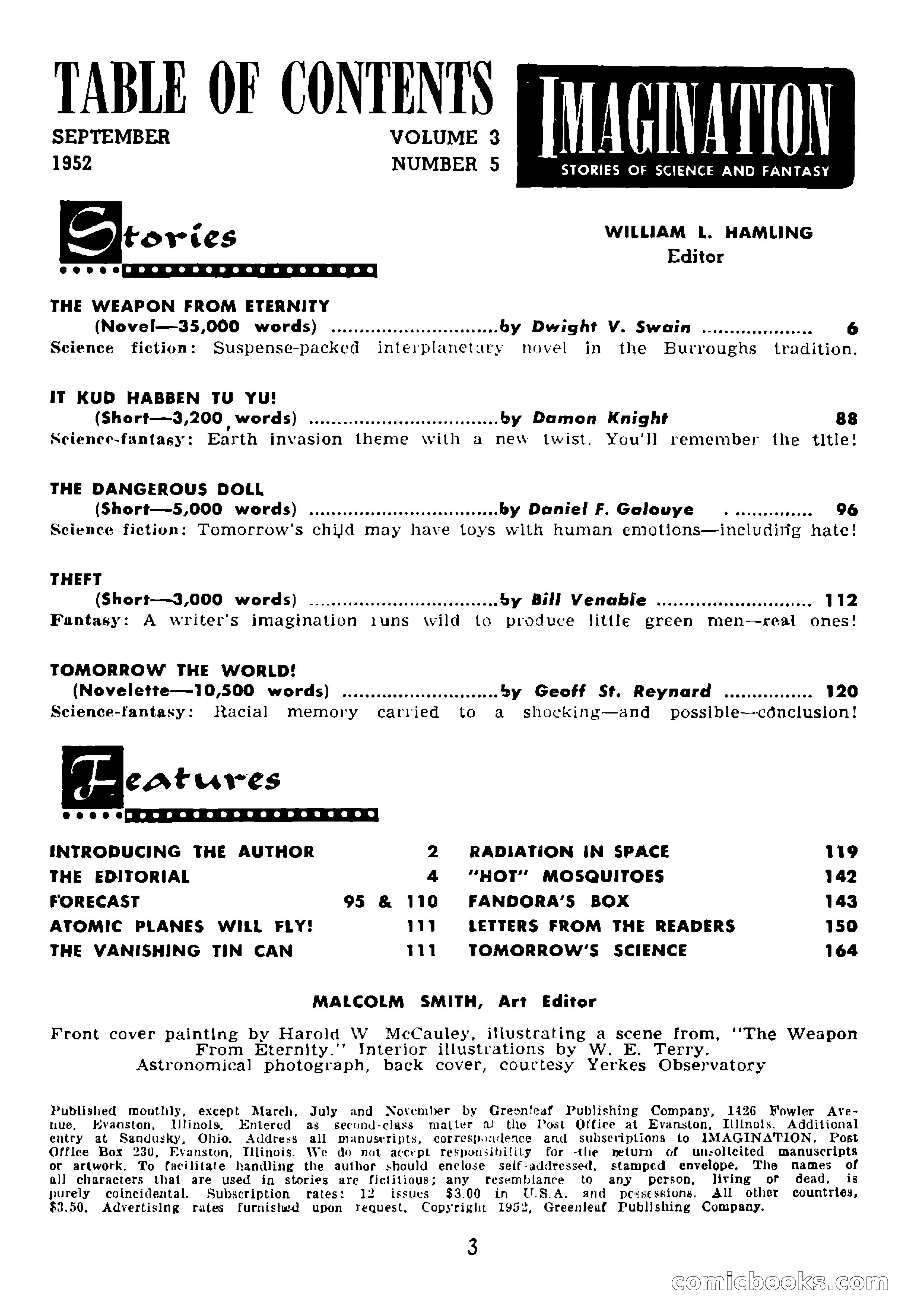 Imagination, September 1952 — page 3 of 165