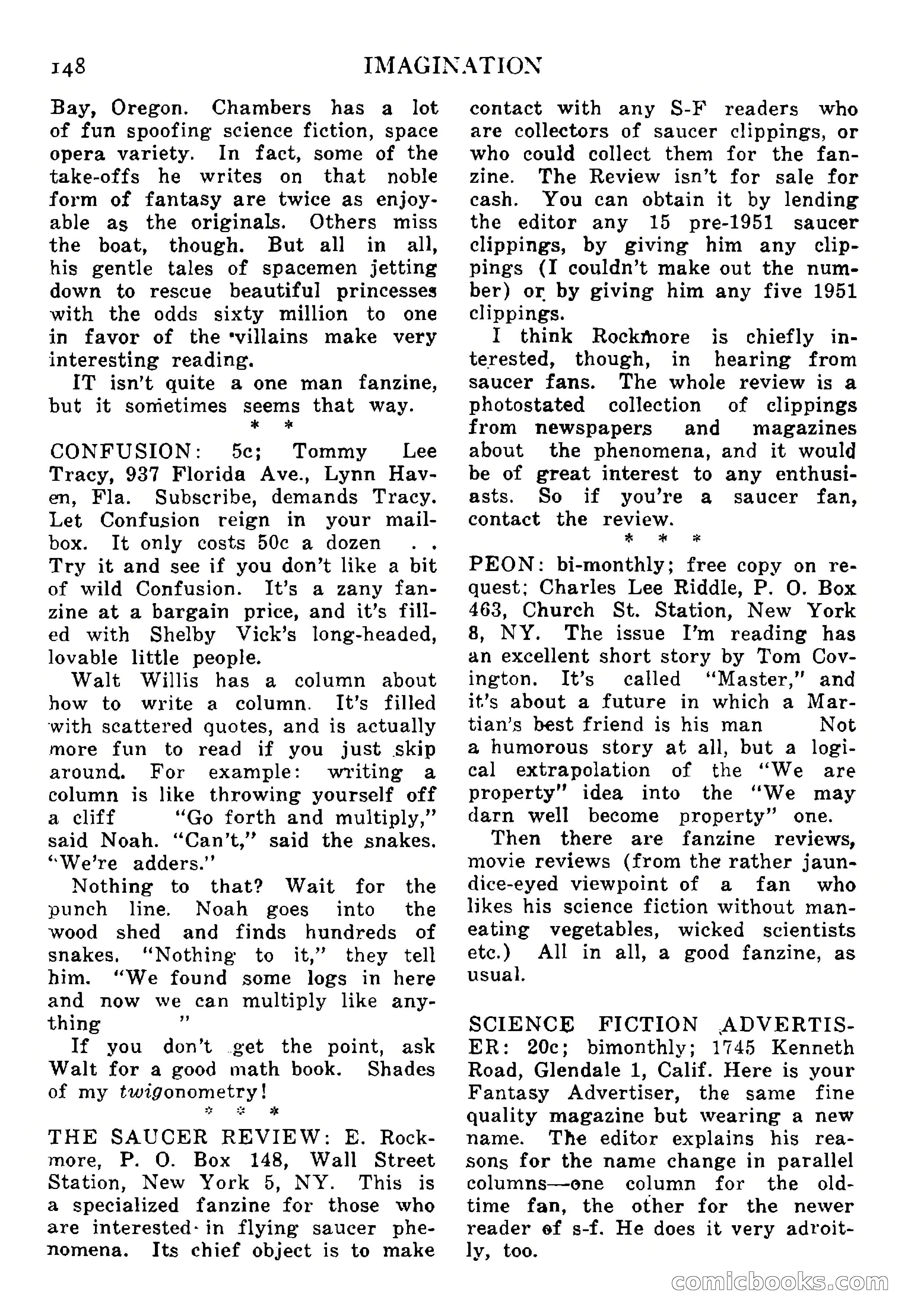 Imagination, September 1952 — page 148 of 165