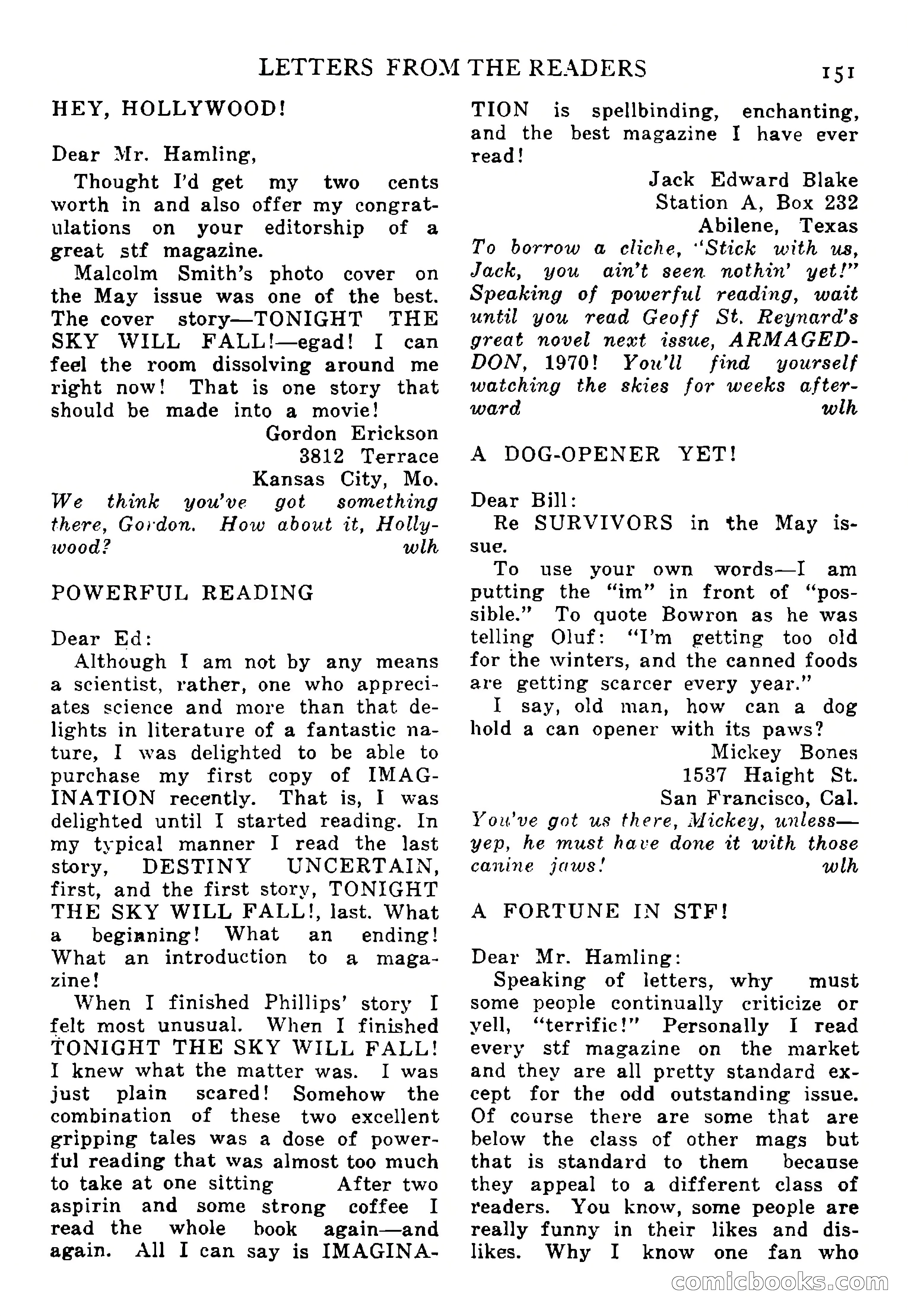 Imagination, September 1952 — page 151 of 165