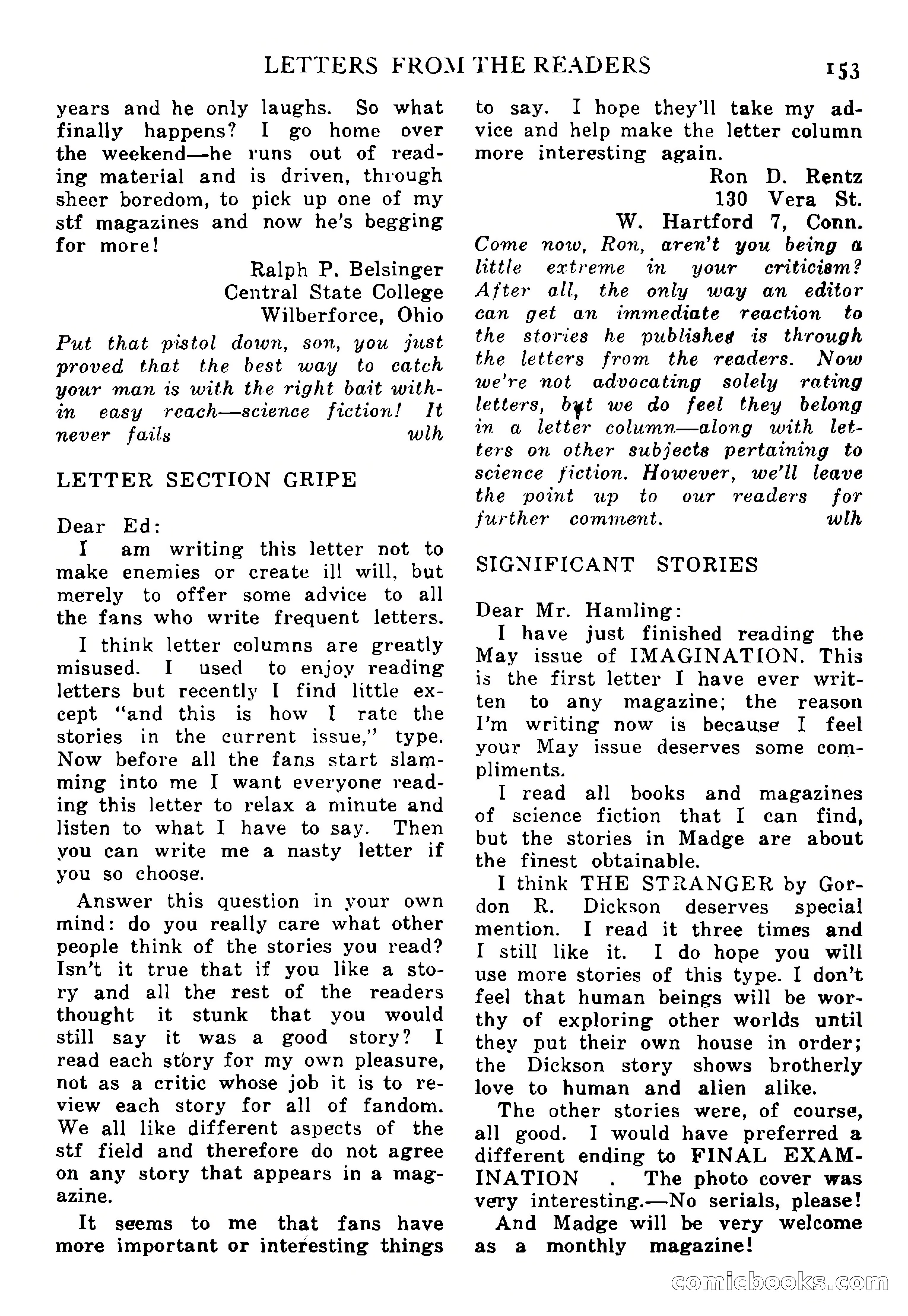 Imagination, September 1952 — page 153 of 165