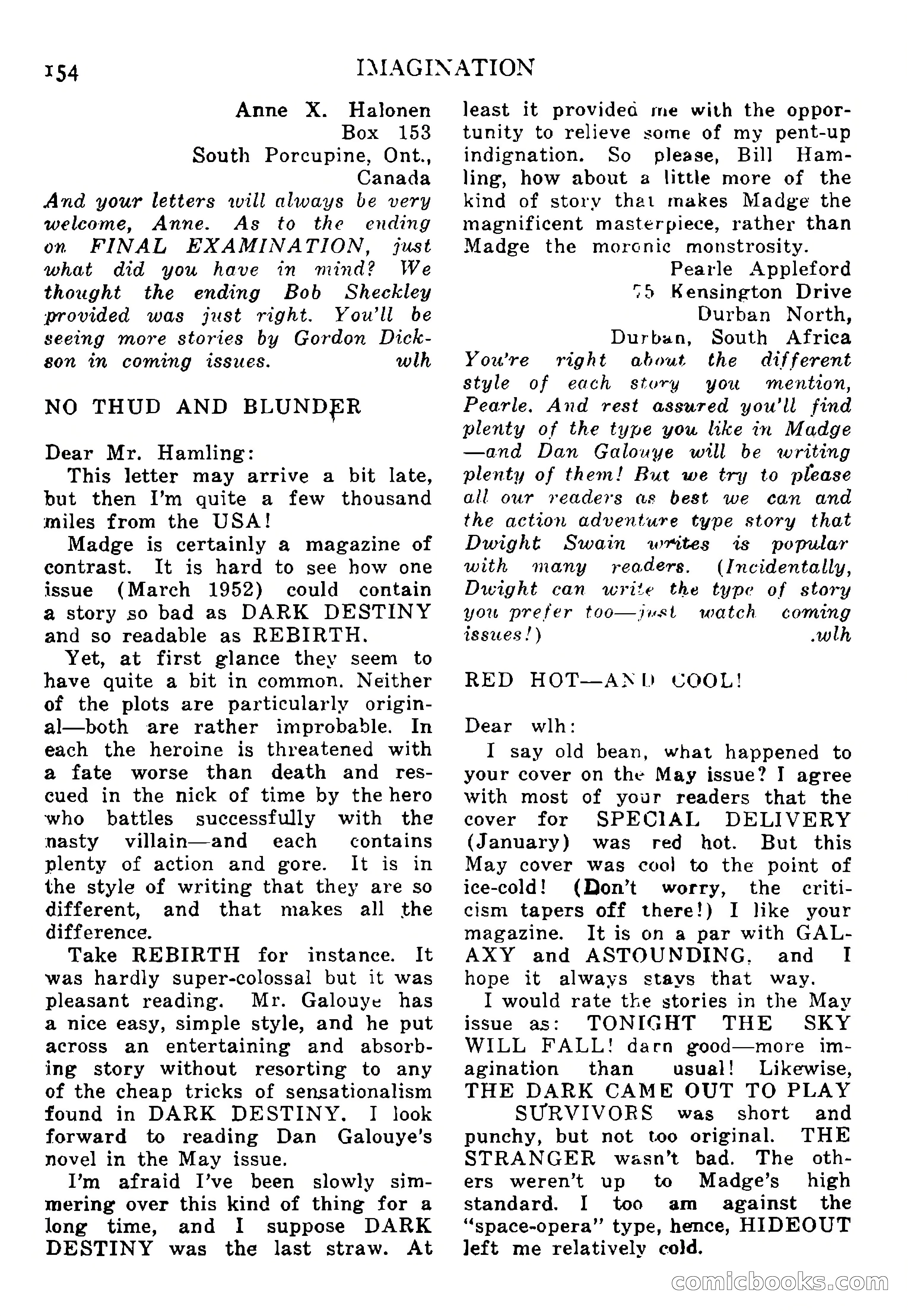 Imagination, September 1952 — page 154 of 165