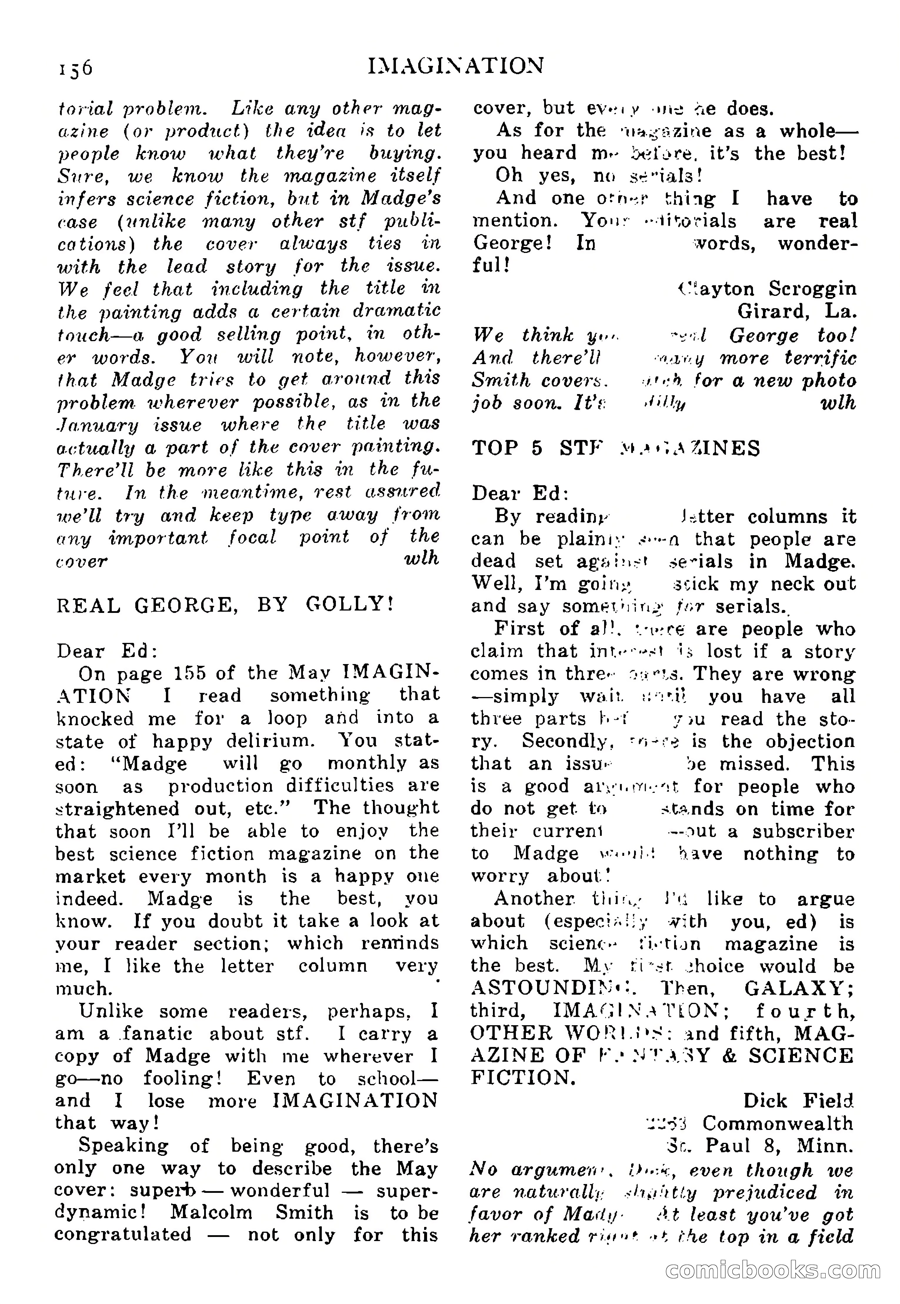Imagination, September 1952 — page 156 of 165