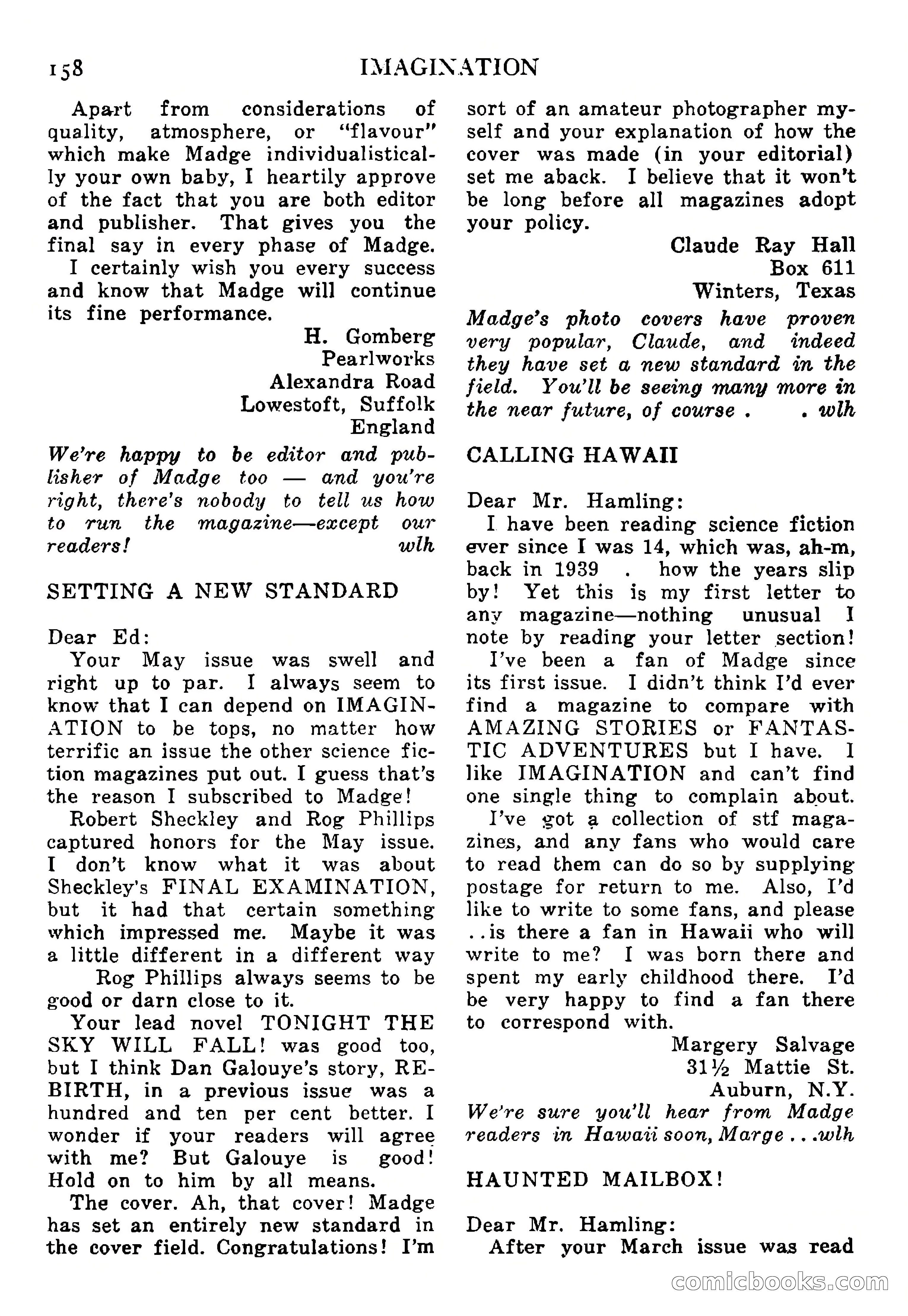 Imagination, September 1952 — page 158 of 165