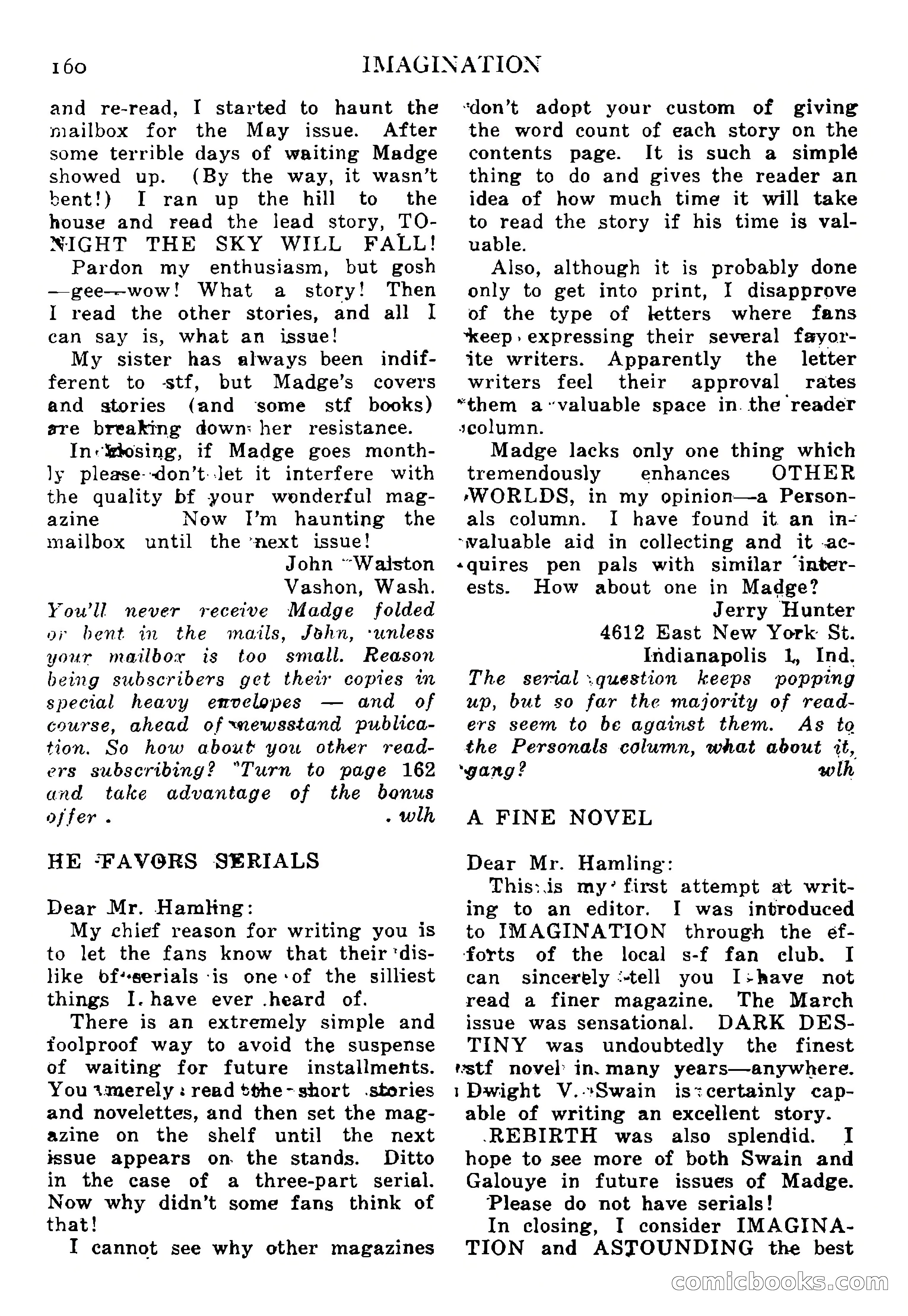 Imagination, September 1952 — page 160 of 165