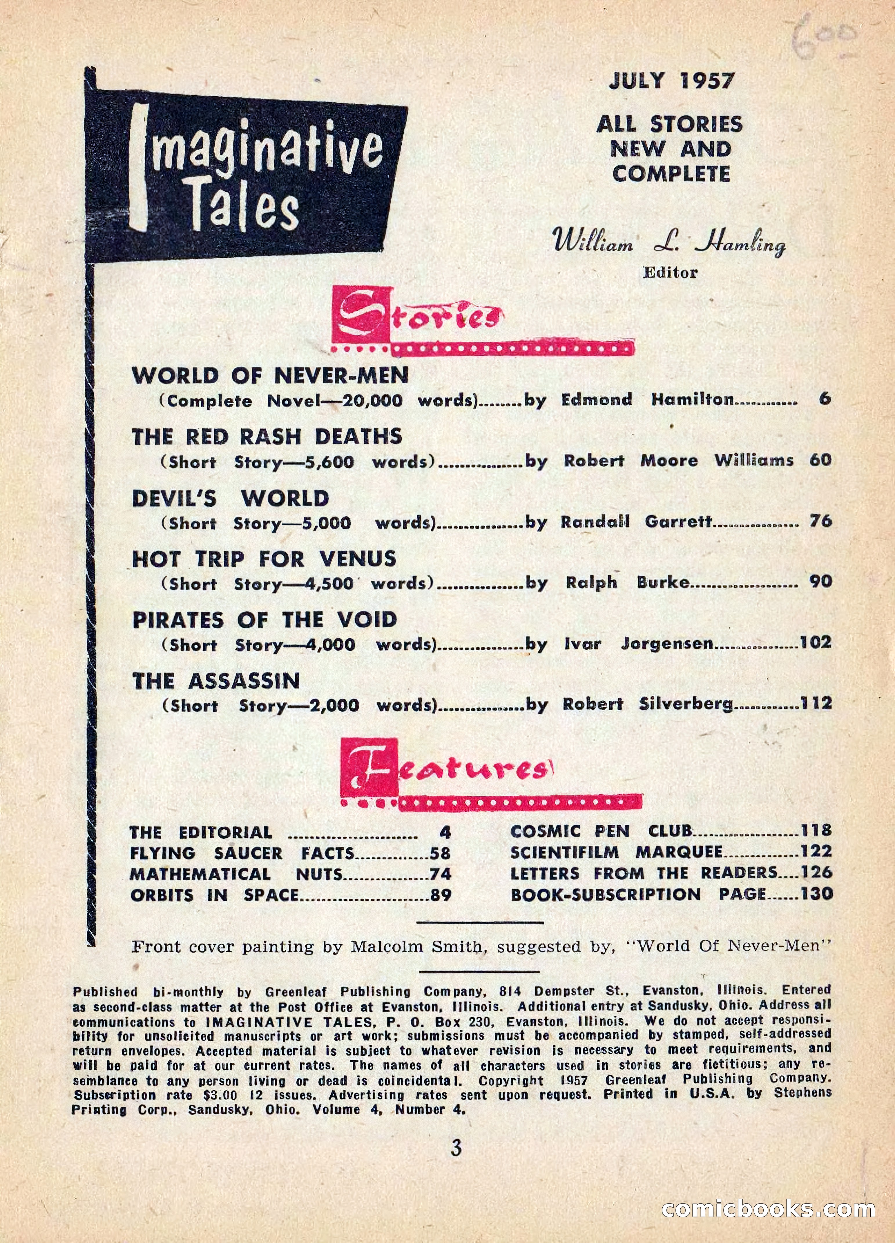 Imaginative Tales, July 1957 — page 4 of 132