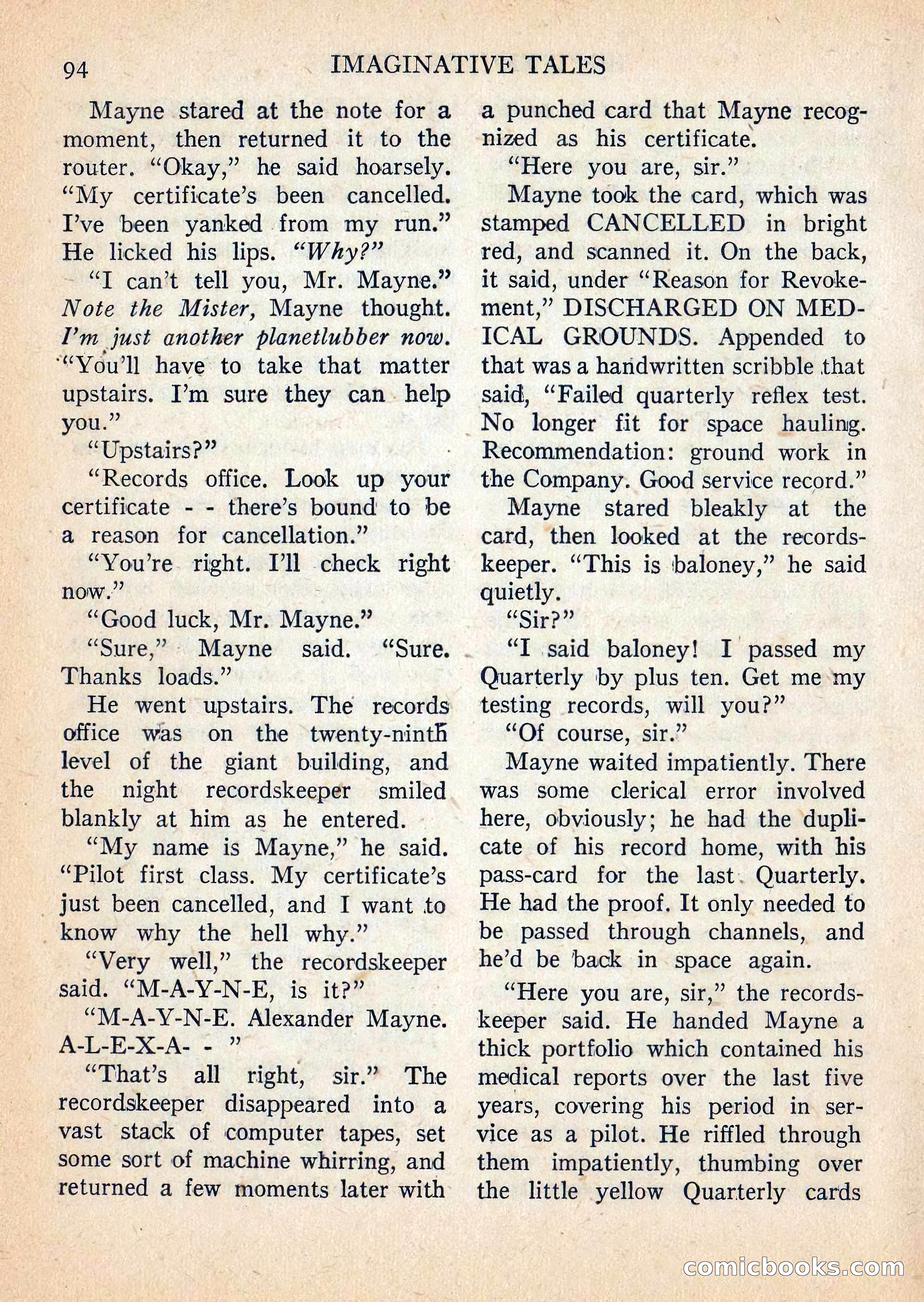 Imaginative Tales, July 1957 — page 95 of 132