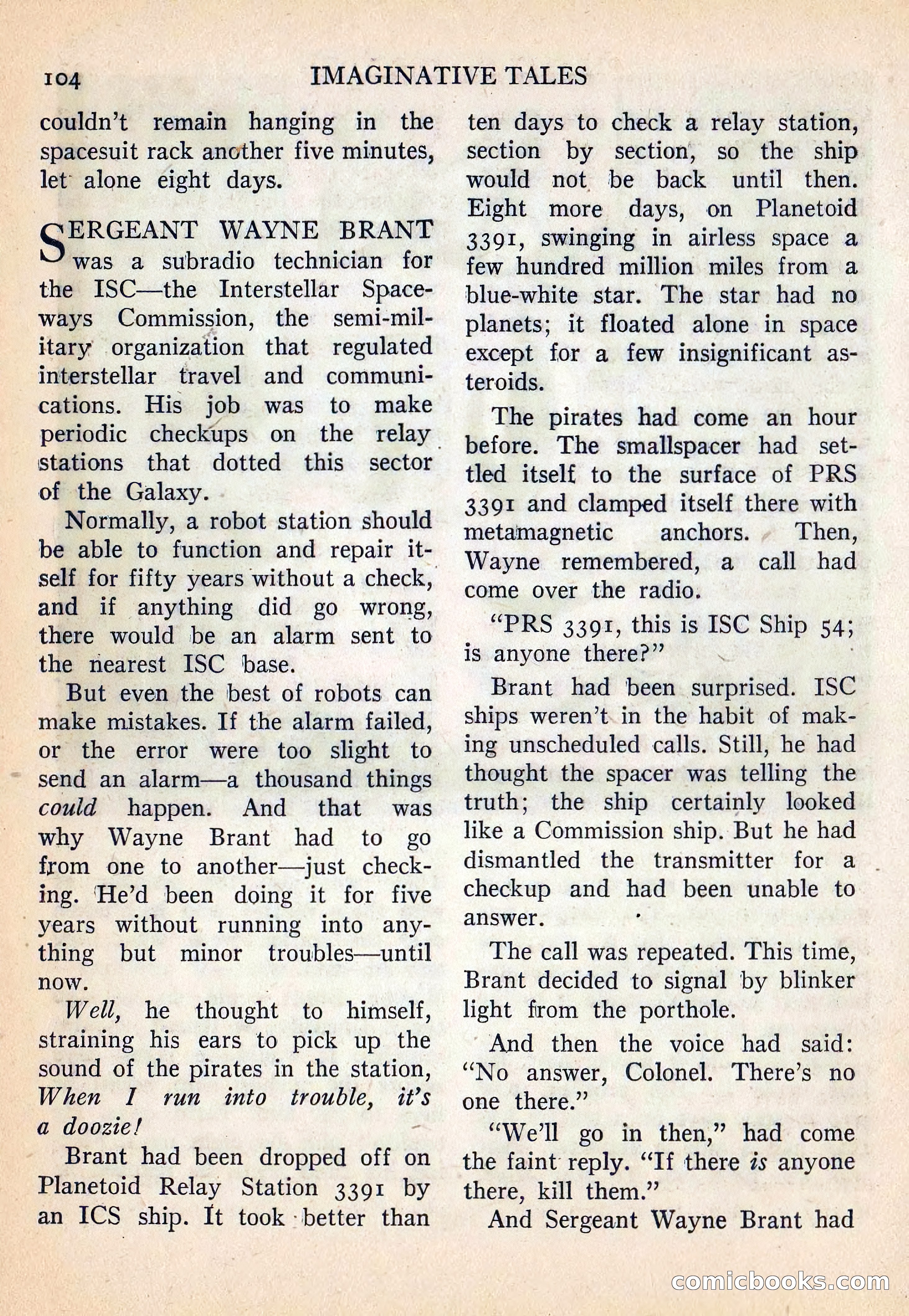 Imaginative Tales, July 1957 — page 105 of 132