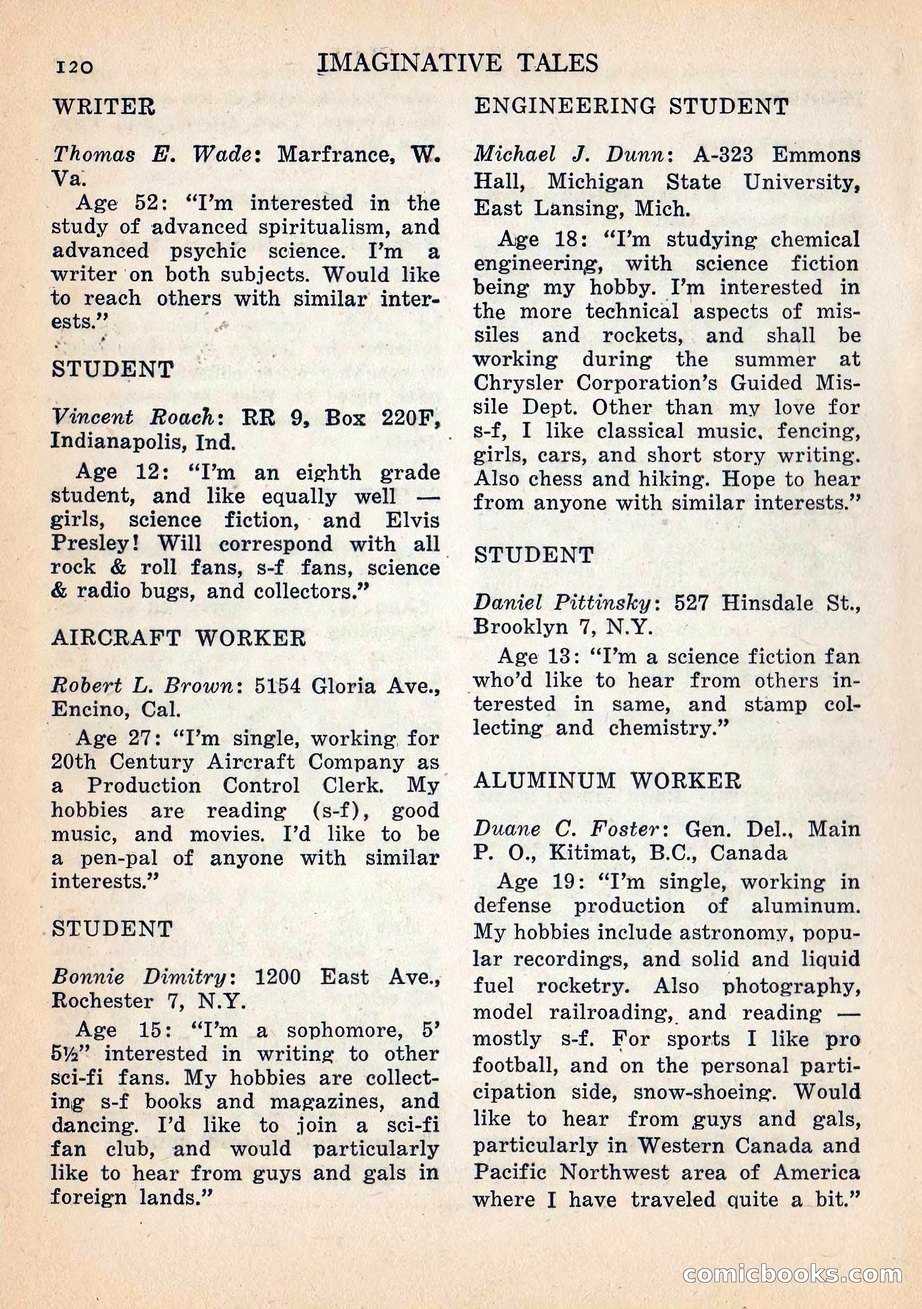 Imaginative Tales, July 1957 — page 121 of 132