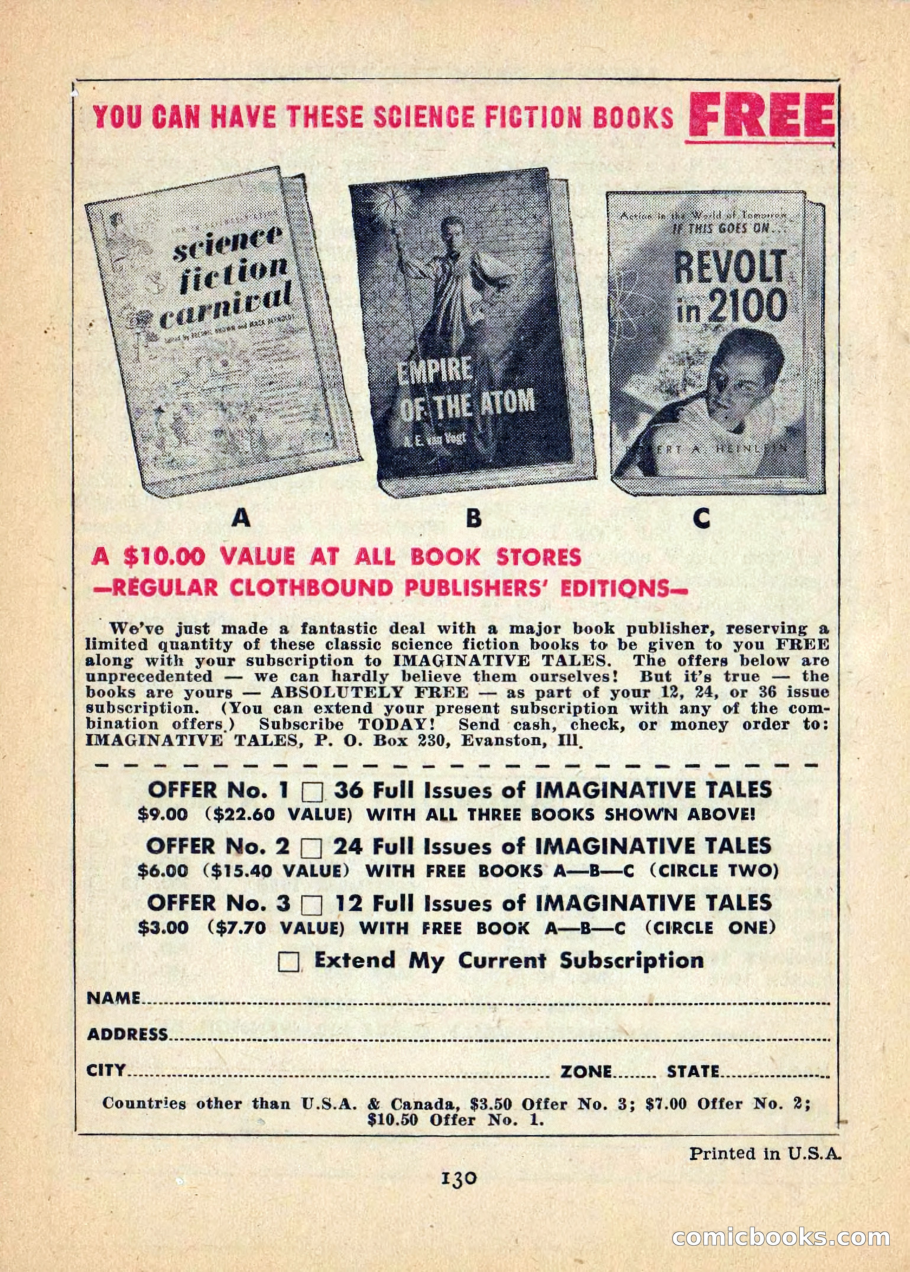 Imaginative Tales, July 1957 — page 131 of 132