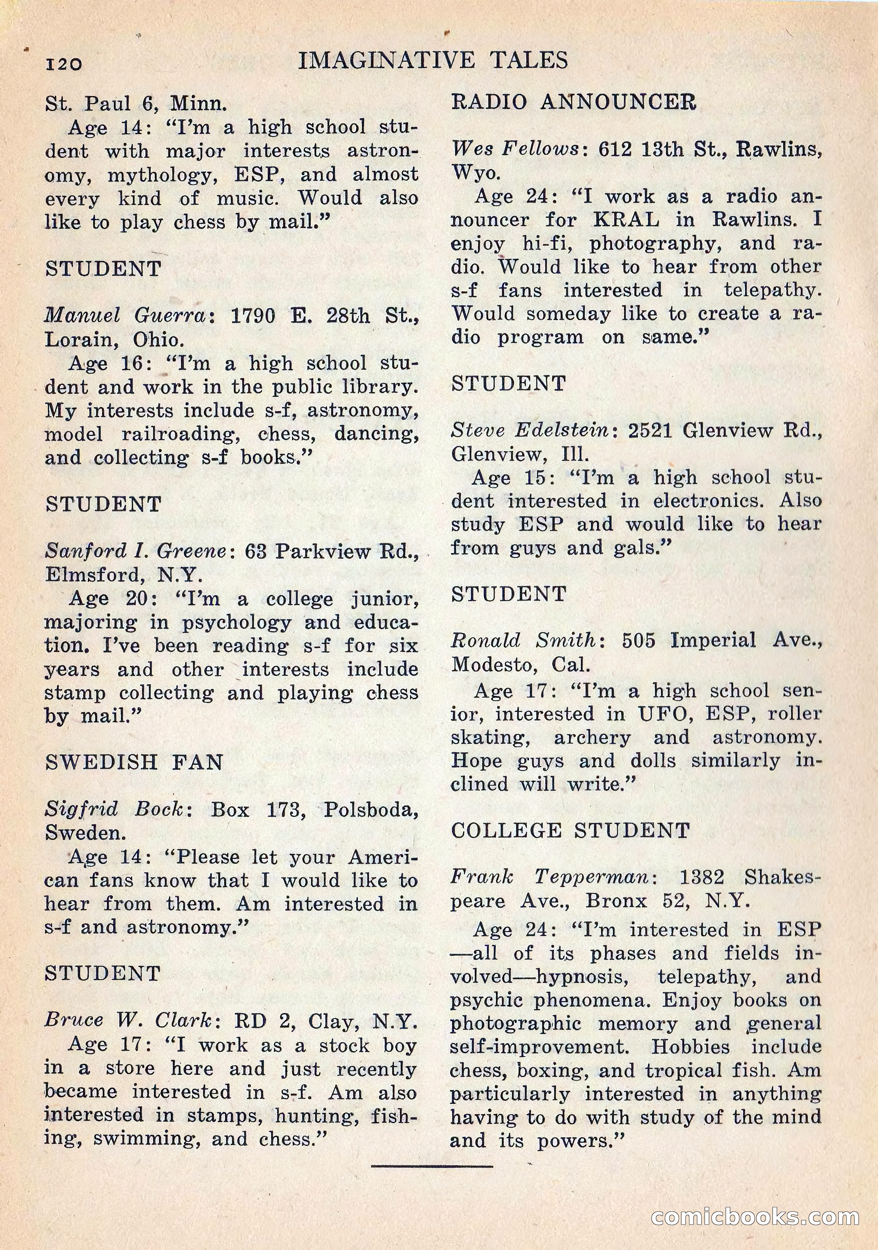 Imaginative Tales, Vol. 5, No. 3 — page 121 of 132