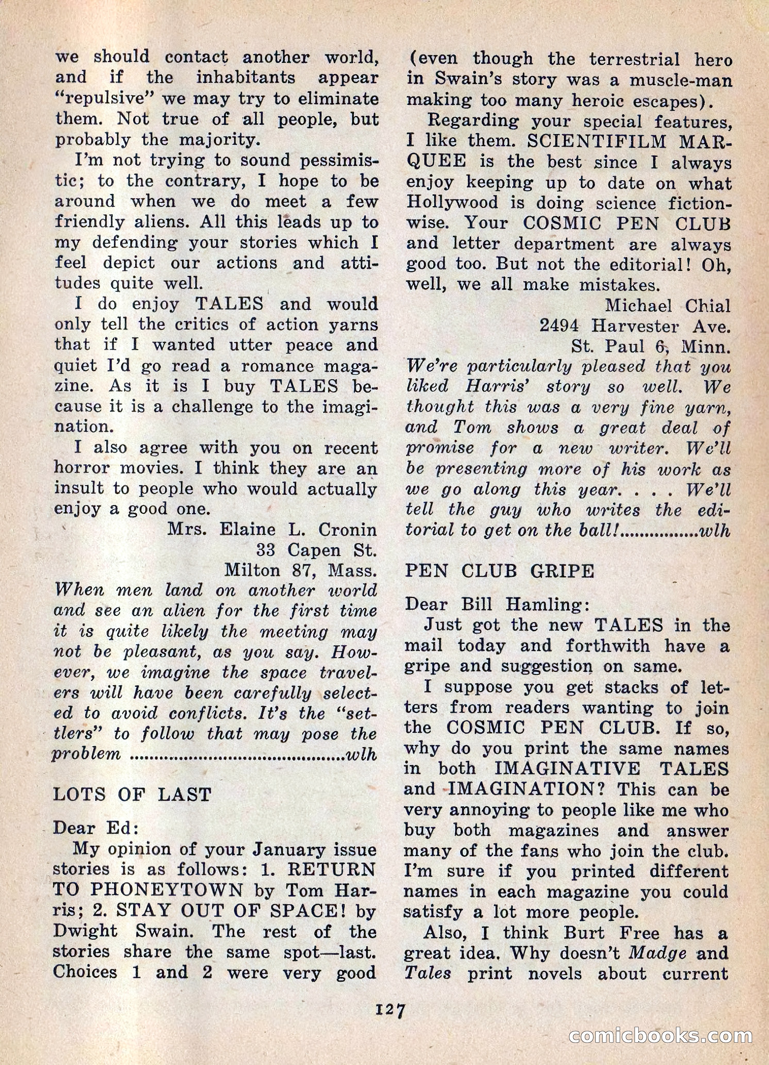 Imaginative Tales, Vol. 5, No. 3 — page 128 of 132