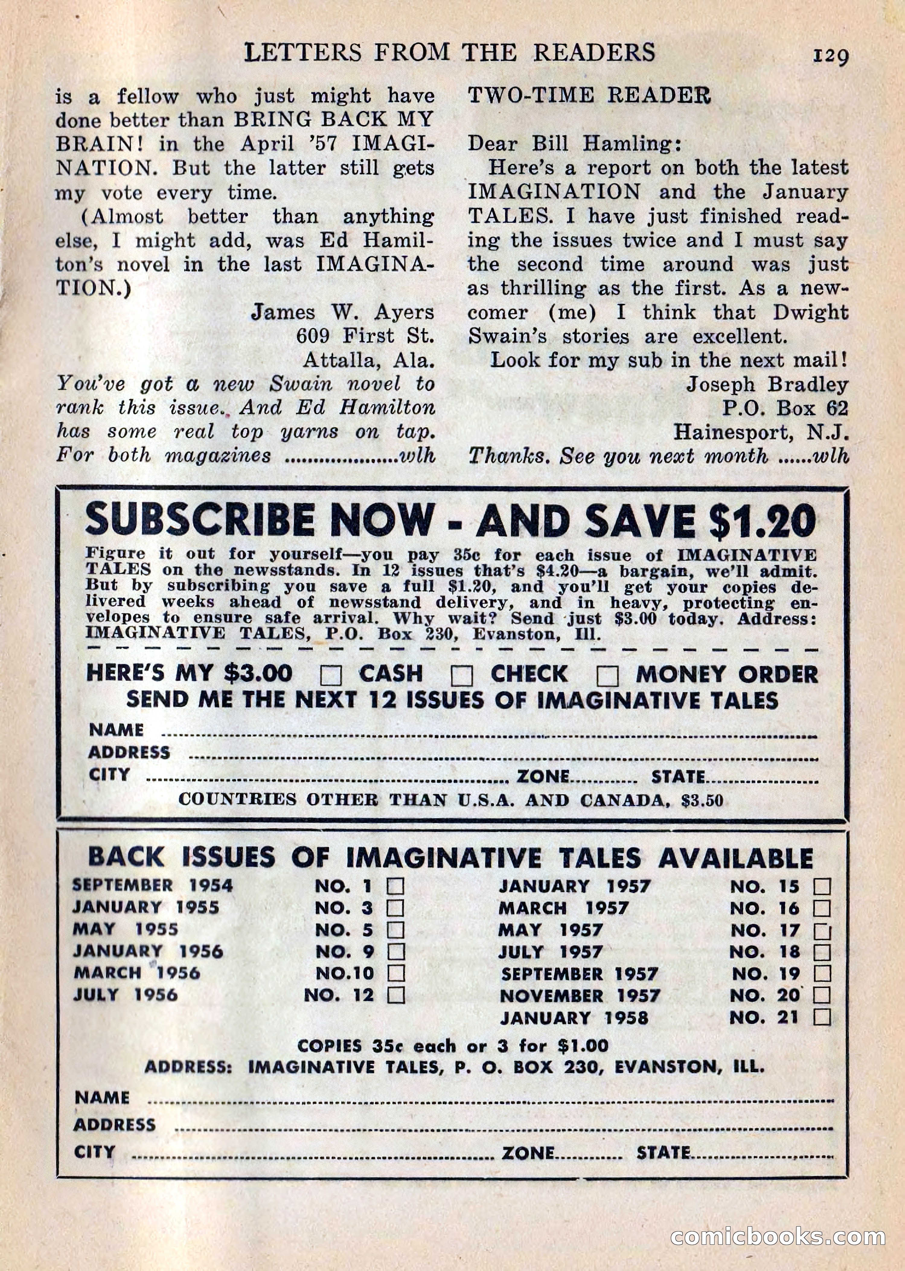 Imaginative Tales, Vol. 5, No. 3 — page 130 of 132