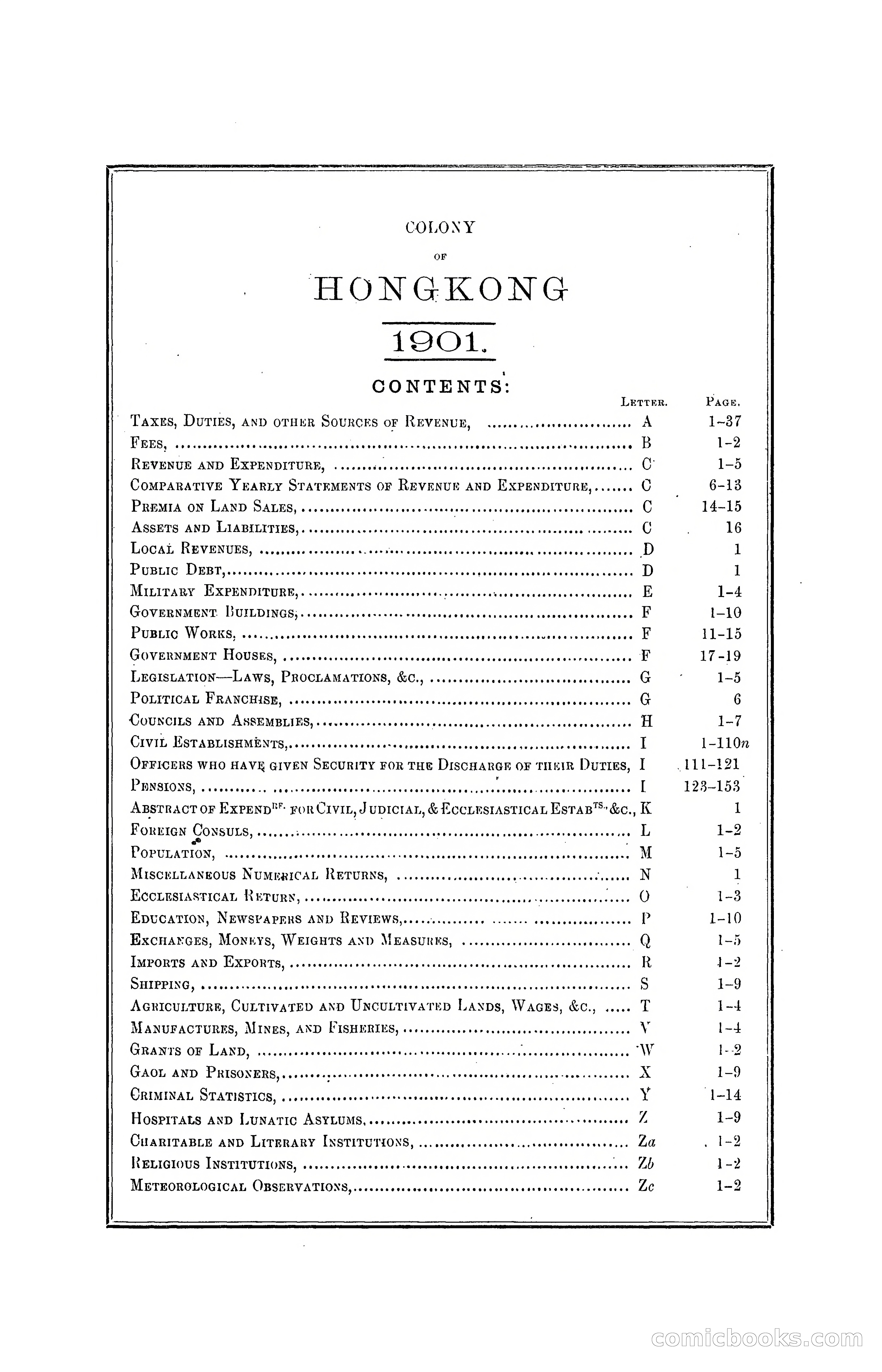 Hong Kong Blue Book for the Year, 1901 — page 7 of 370