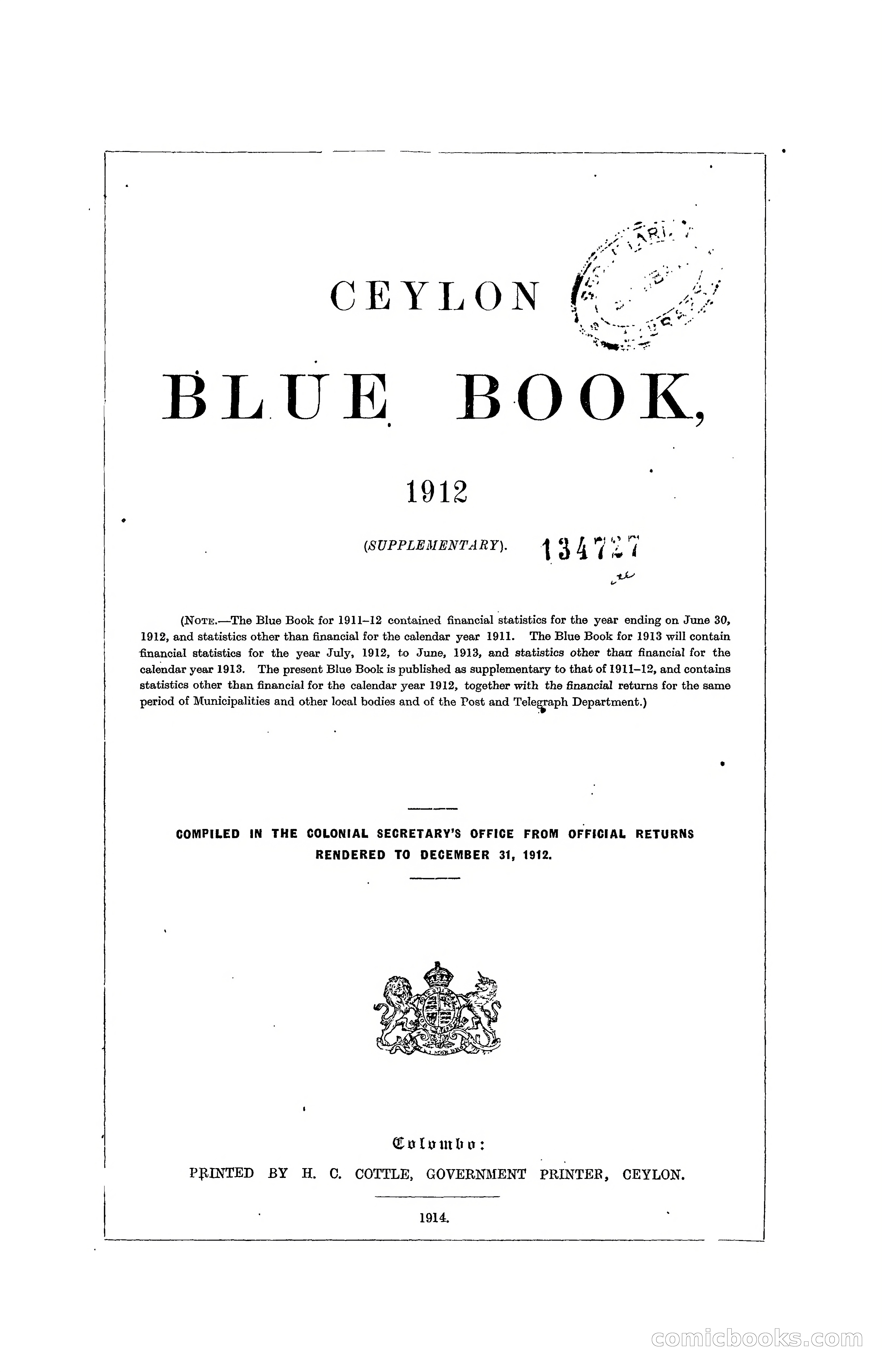 The Ceylon Blue Book, 1912 Supplementary — page 5 of 400