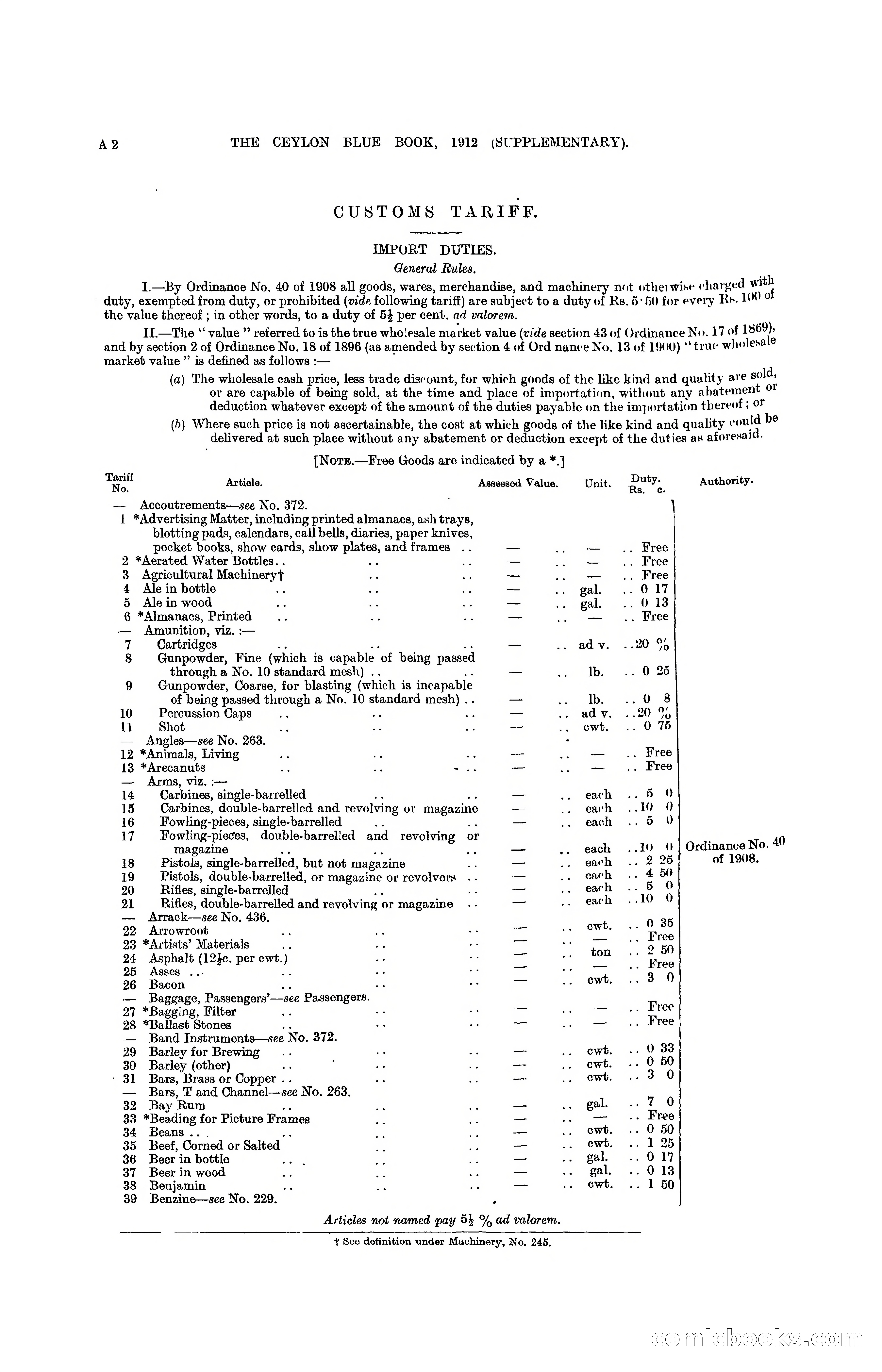 The Ceylon Blue Book, 1912 Supplementary — page 20 of 400