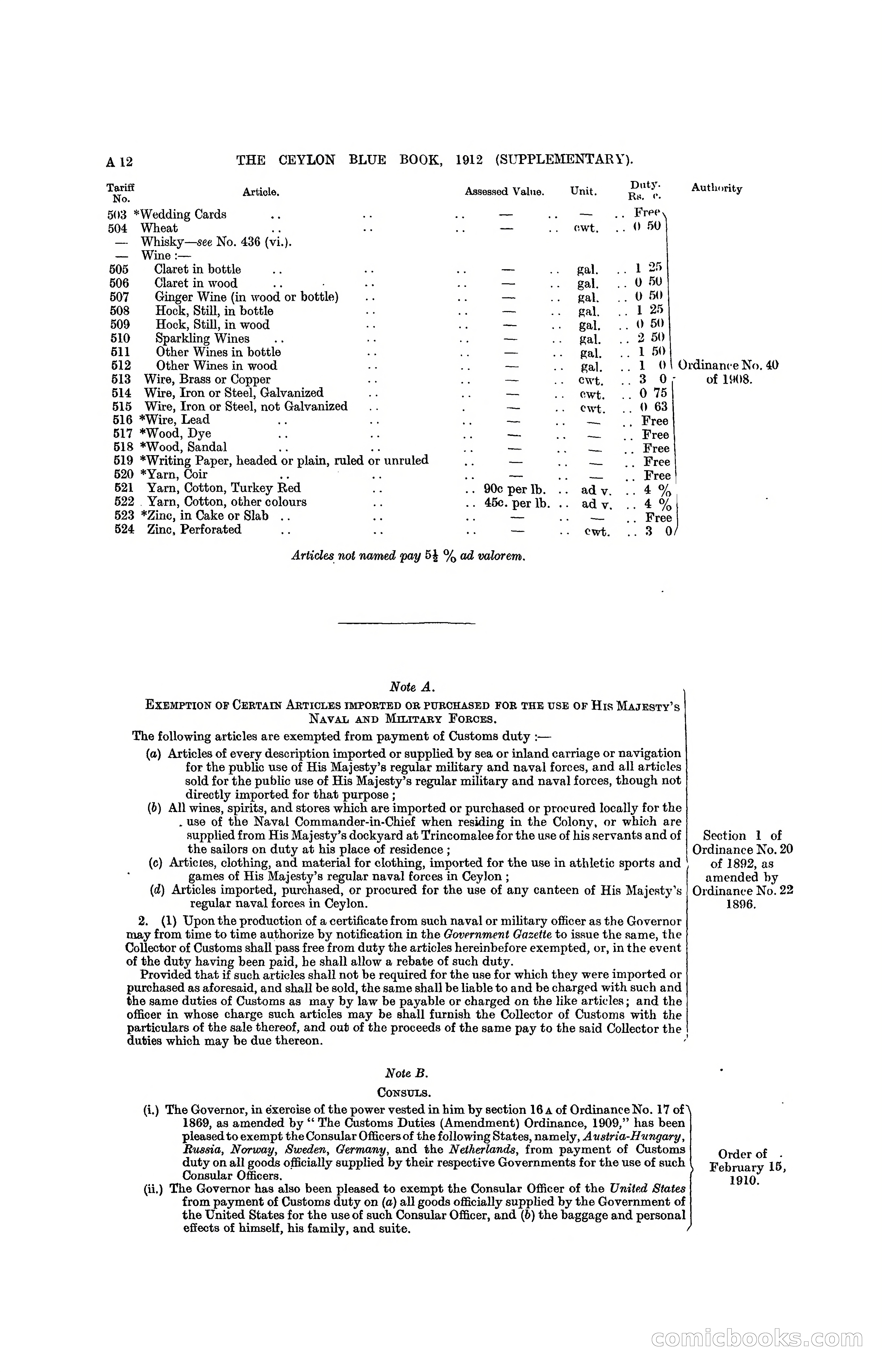 The Ceylon Blue Book, 1912 Supplementary — page 30 of 400