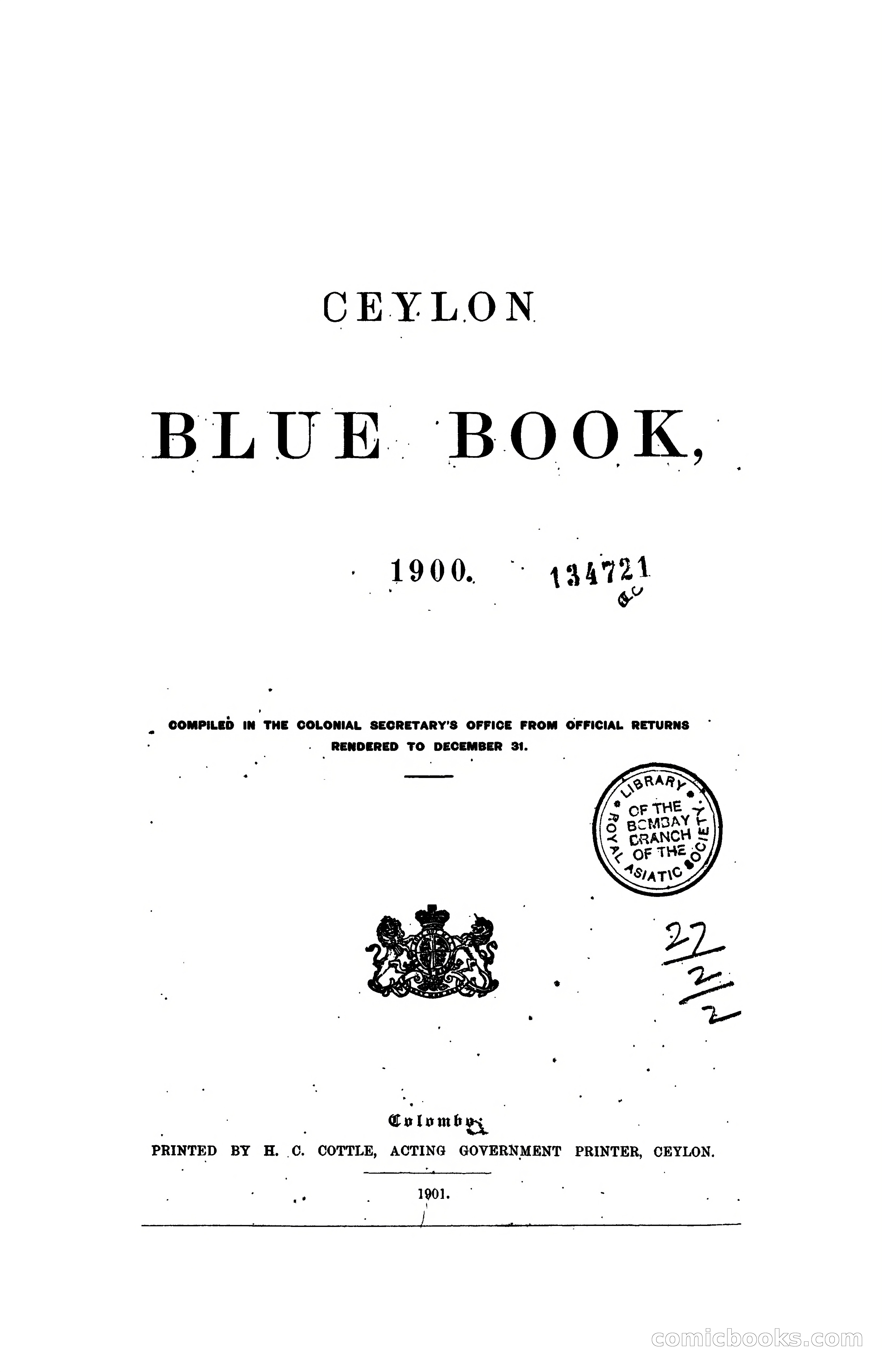The Ceylon Blue Book, 1900 — page 5 of 400