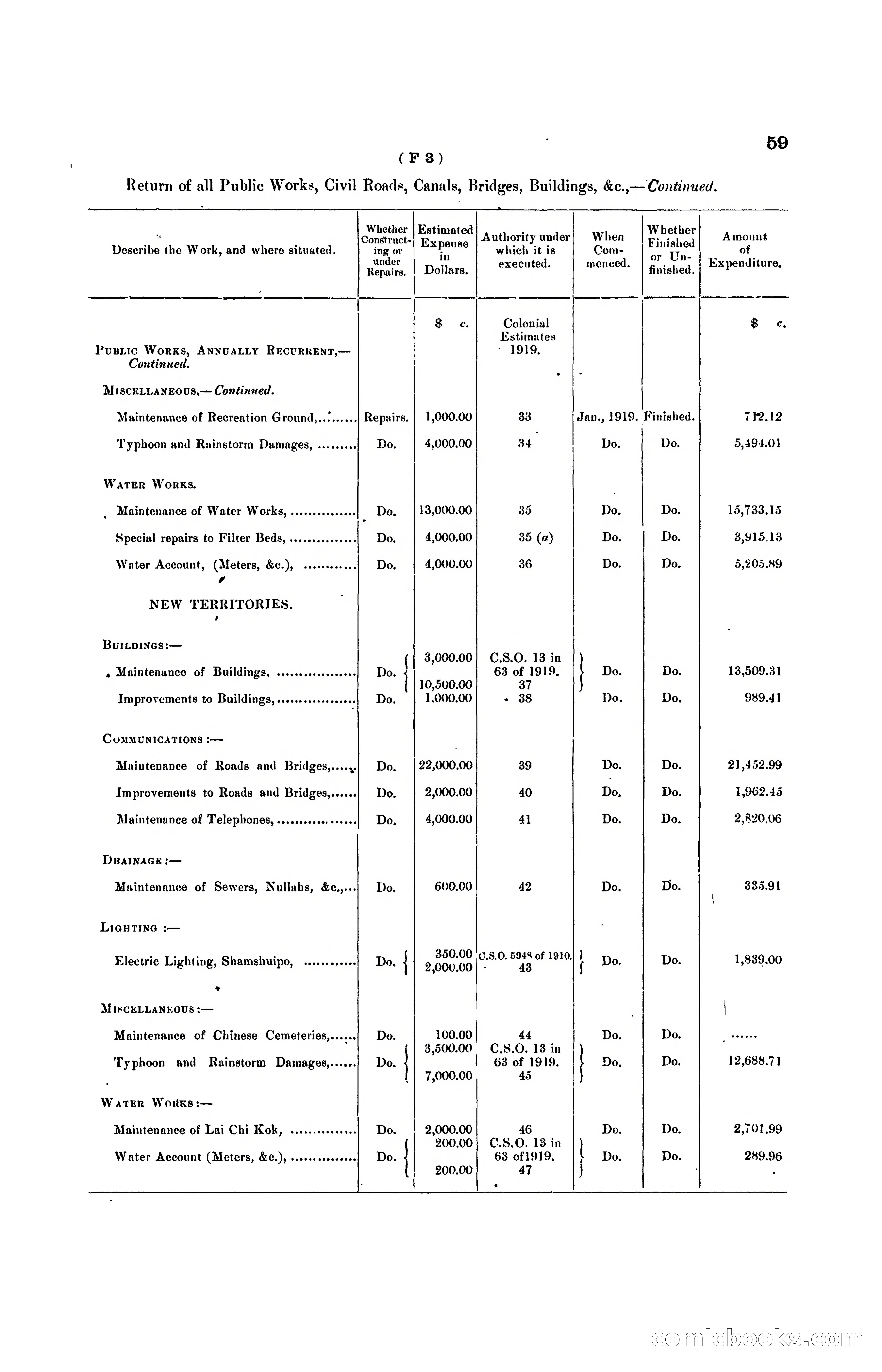 Hong Kong Blue Book for the Year, 1919 — page 67 of 367