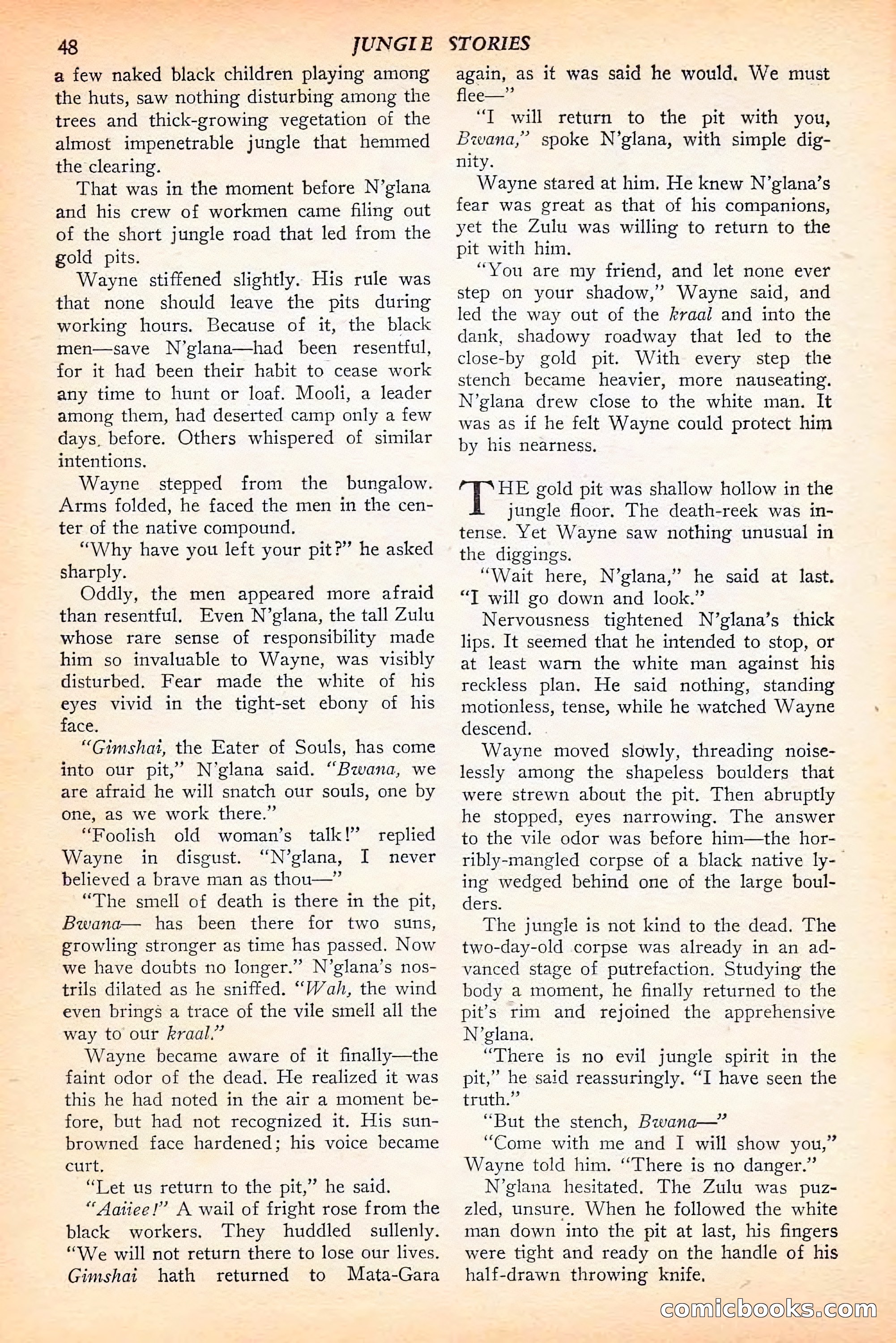 Jungle Stories, Spring 1946 — page 50 of 132