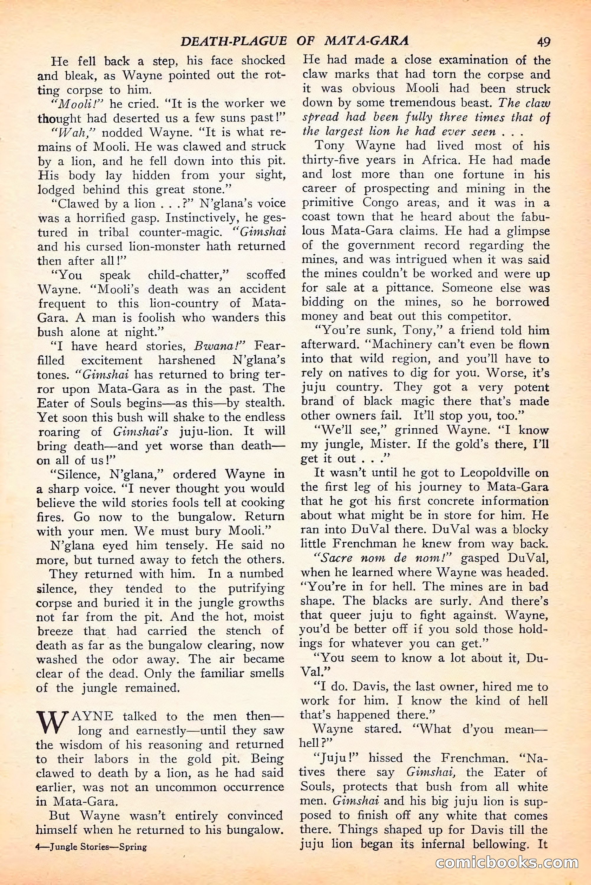 Jungle Stories, Spring 1946 — page 51 of 132