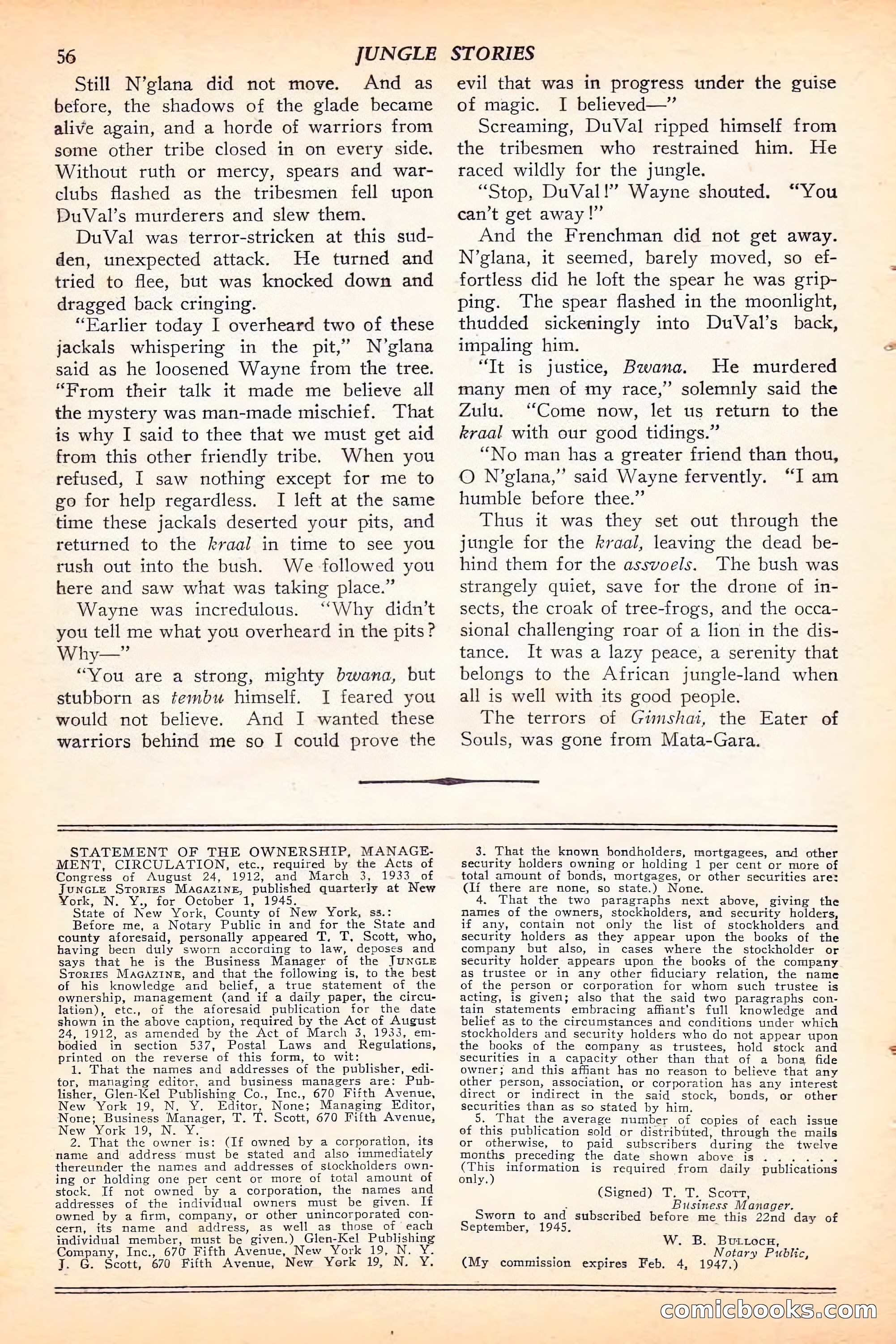 Jungle Stories, Spring 1946 — page 58 of 132