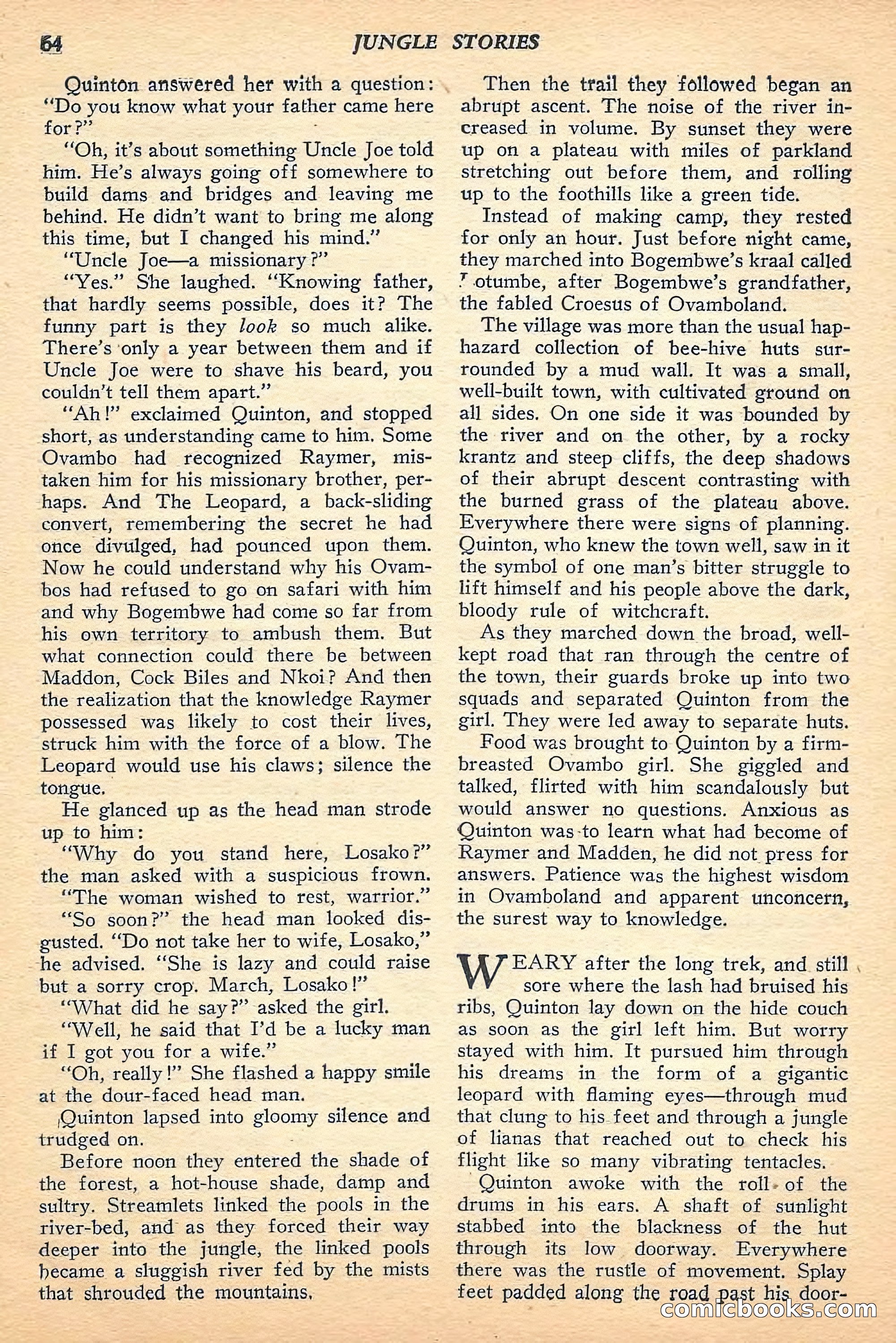 Jungle Stories, Fall 1948 — page 66 of 132