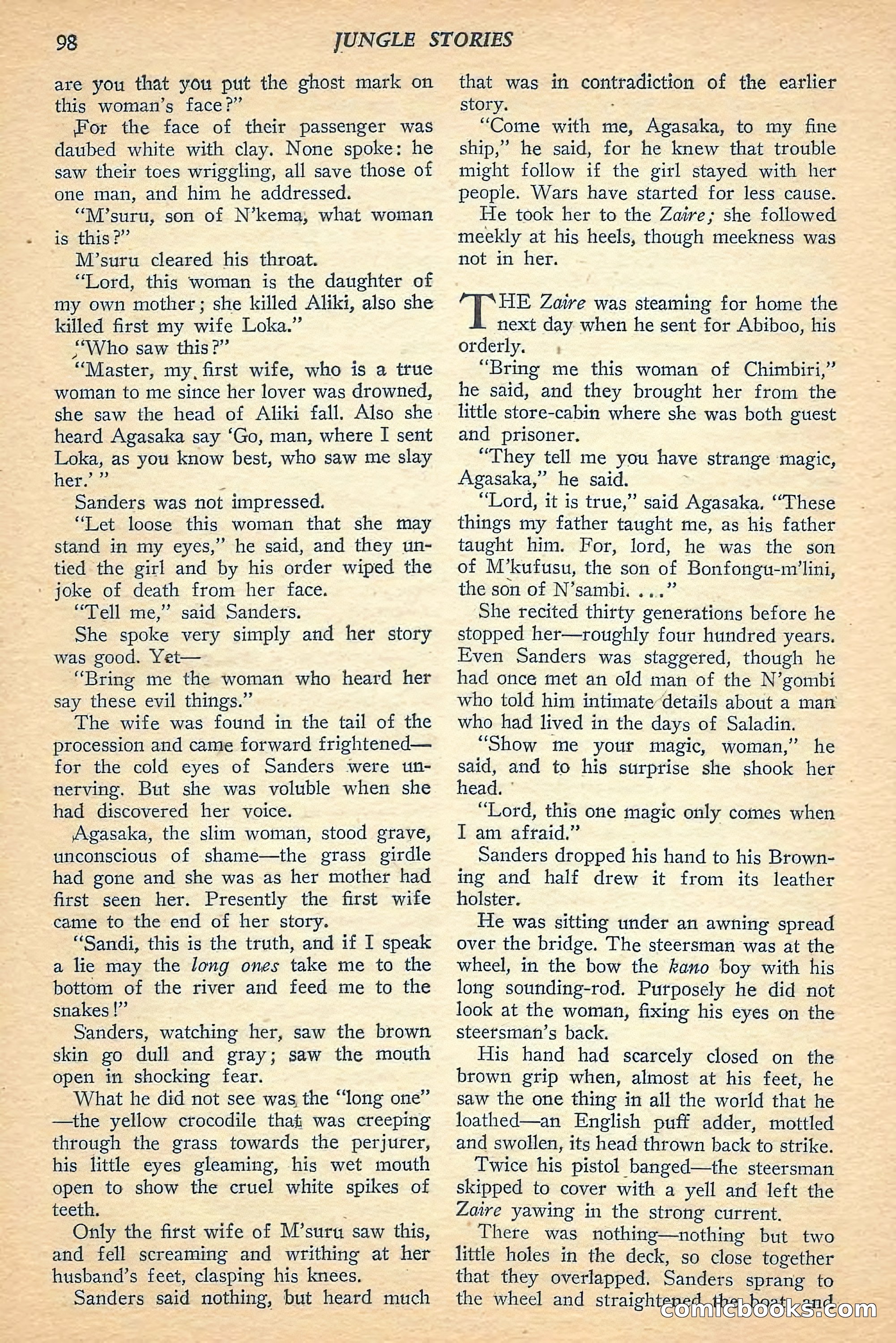 Jungle Stories, Spring 1948 — page 100 of 132