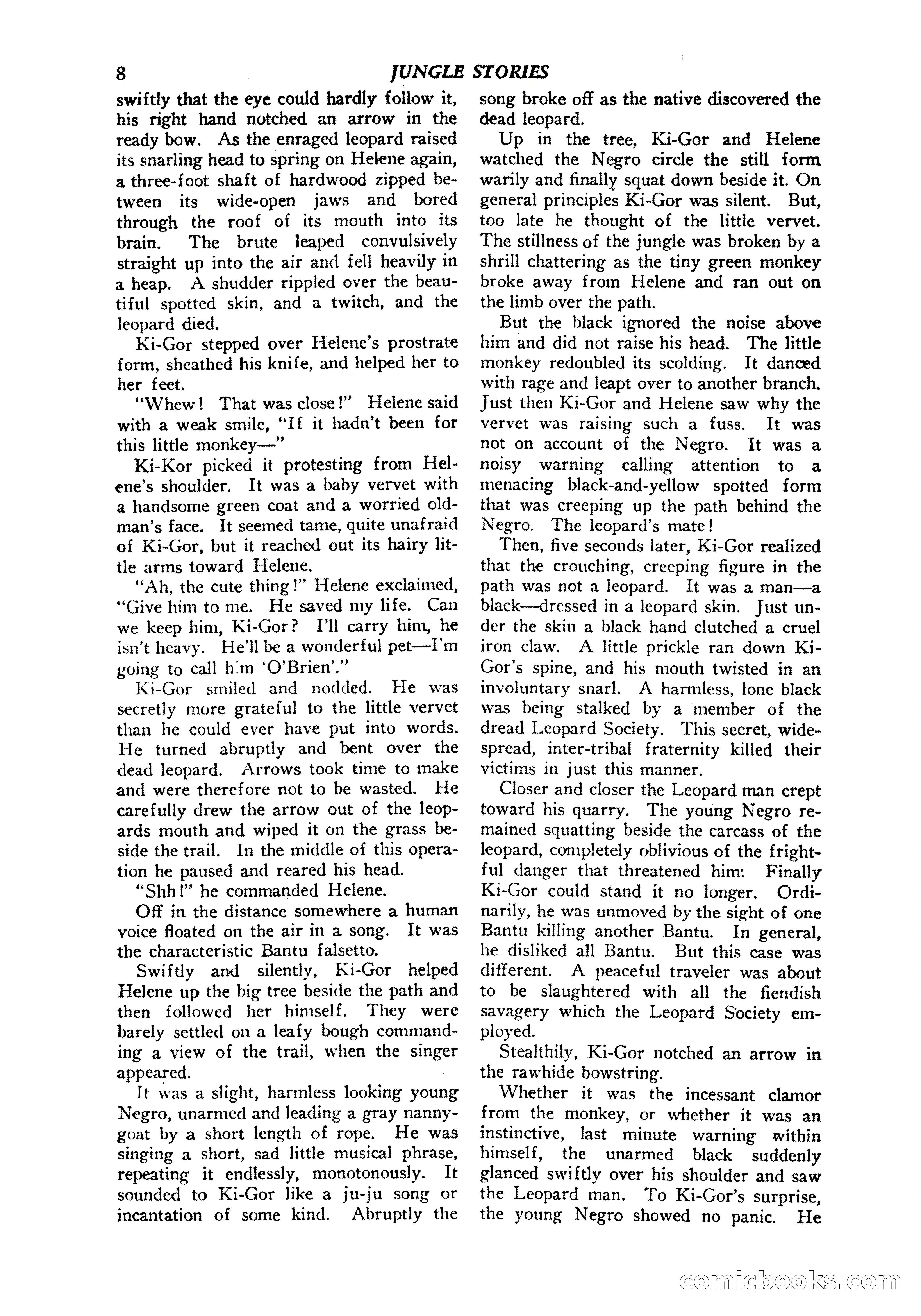 Jungle Stories, Vol. 1, No. 5 — page 10 of 132