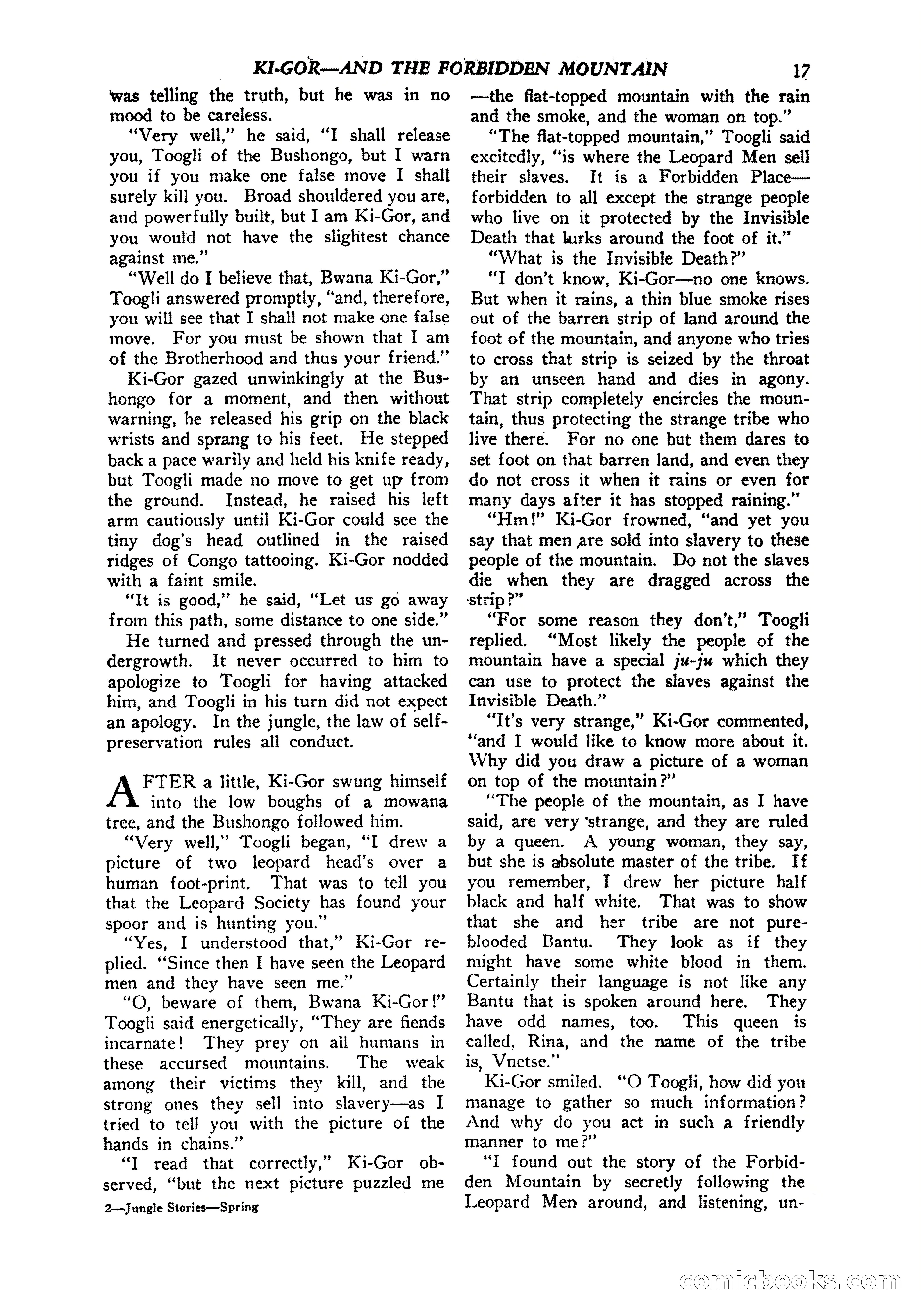 Jungle Stories, Vol. 1, No. 5 — page 19 of 132