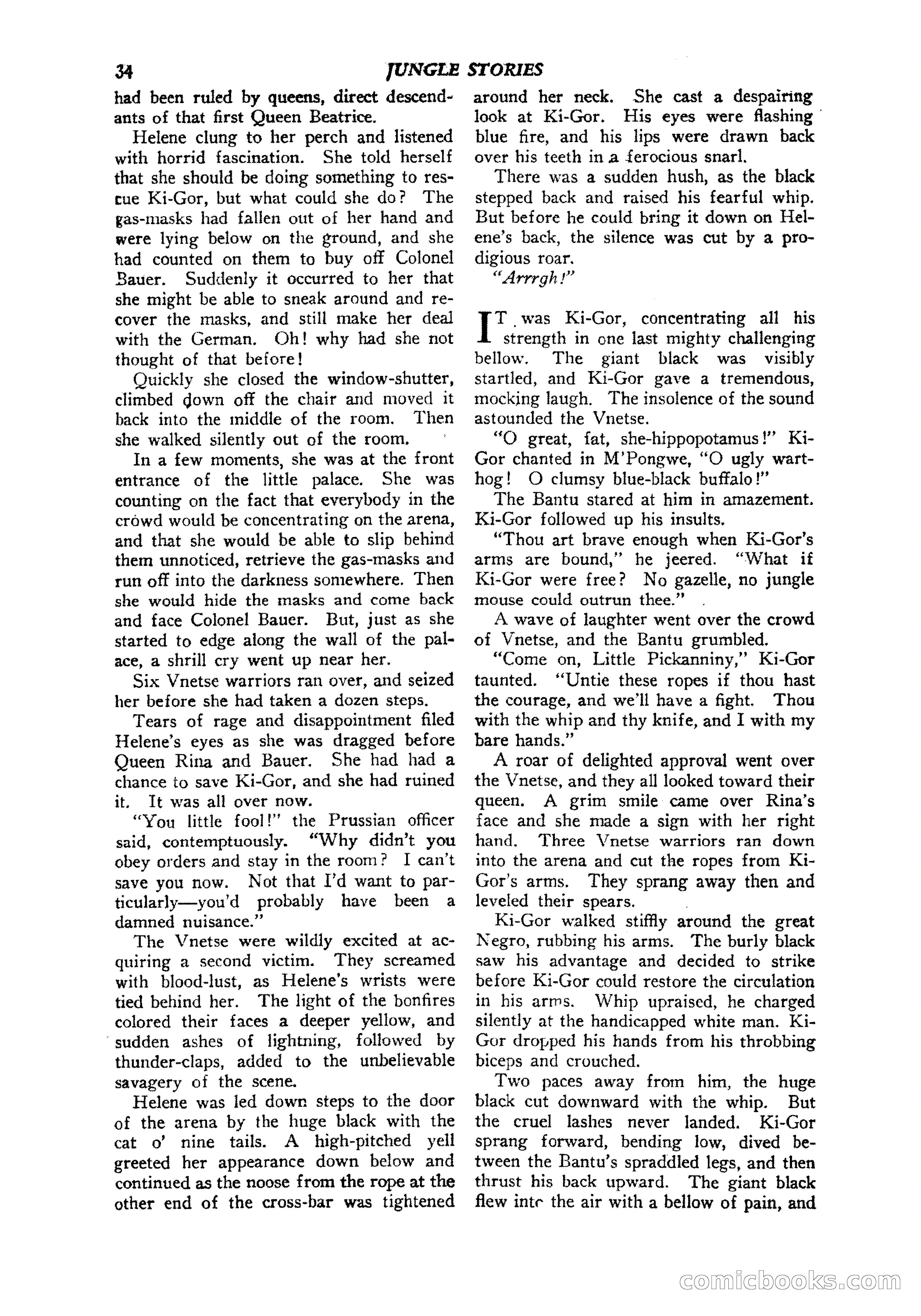 Jungle Stories, Vol. 1, No. 5 — page 36 of 132
