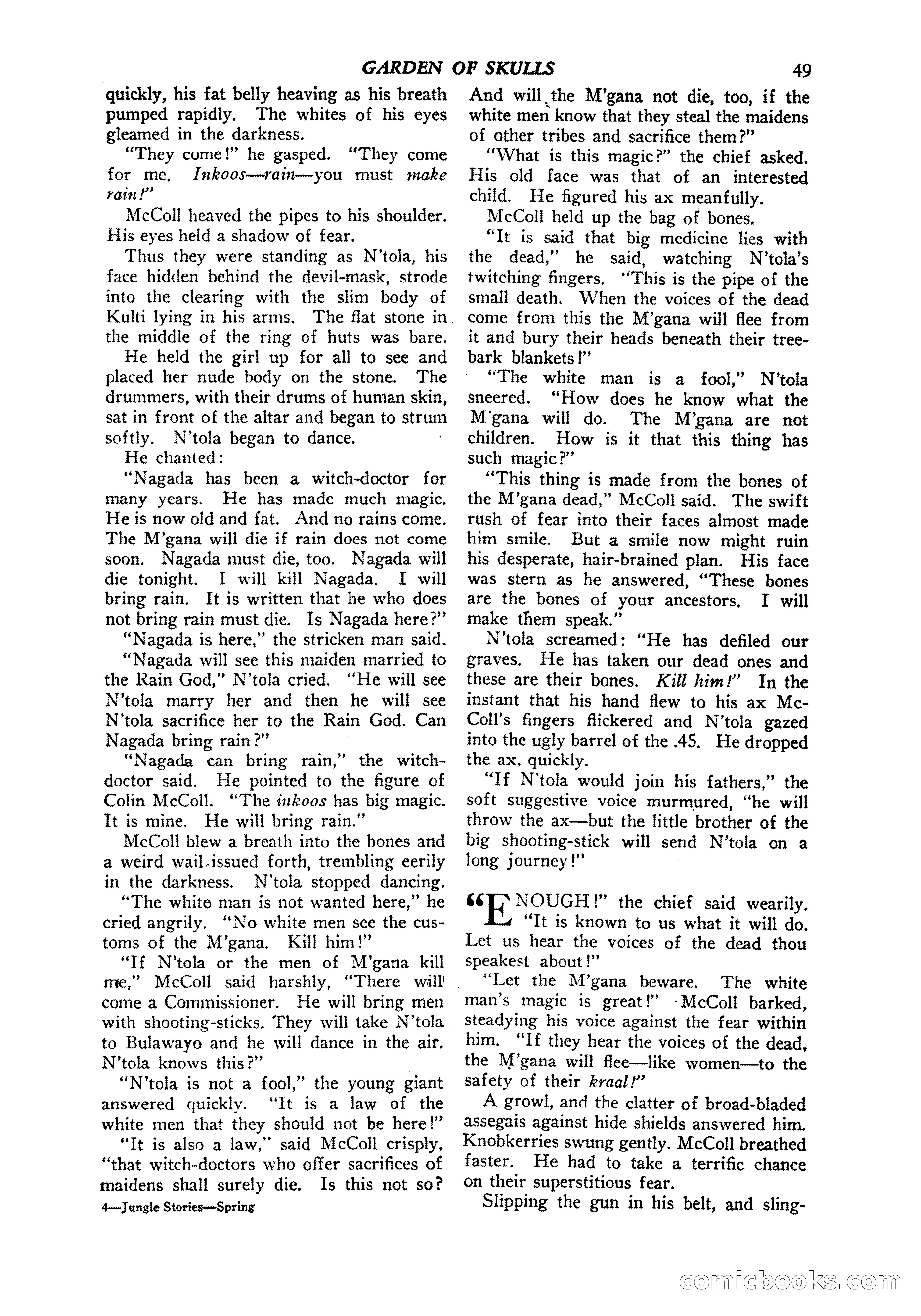 Jungle Stories, Vol. 1, No. 5 — page 51 of 132
