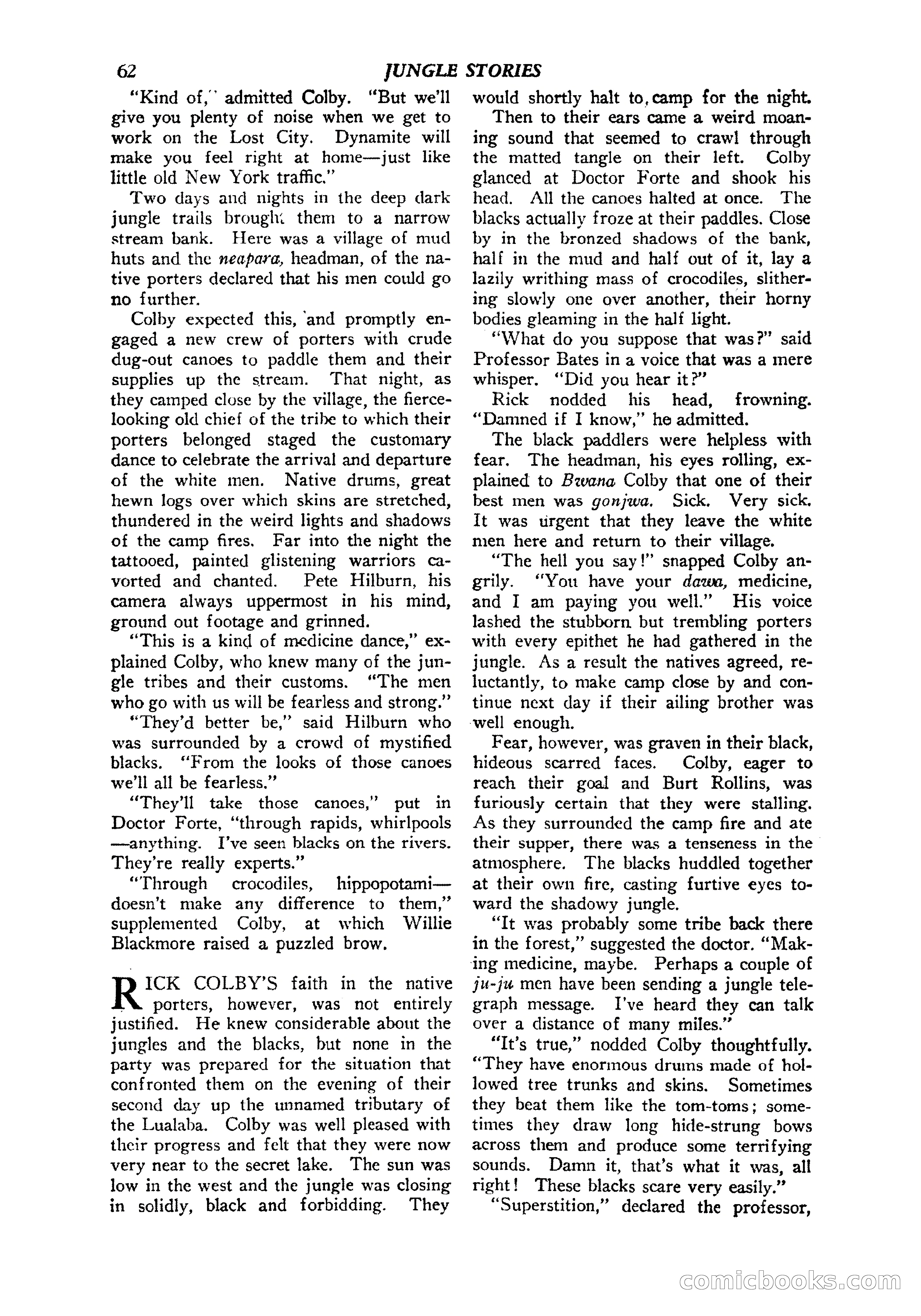 Jungle Stories, Vol. 1, No. 5 — page 64 of 132