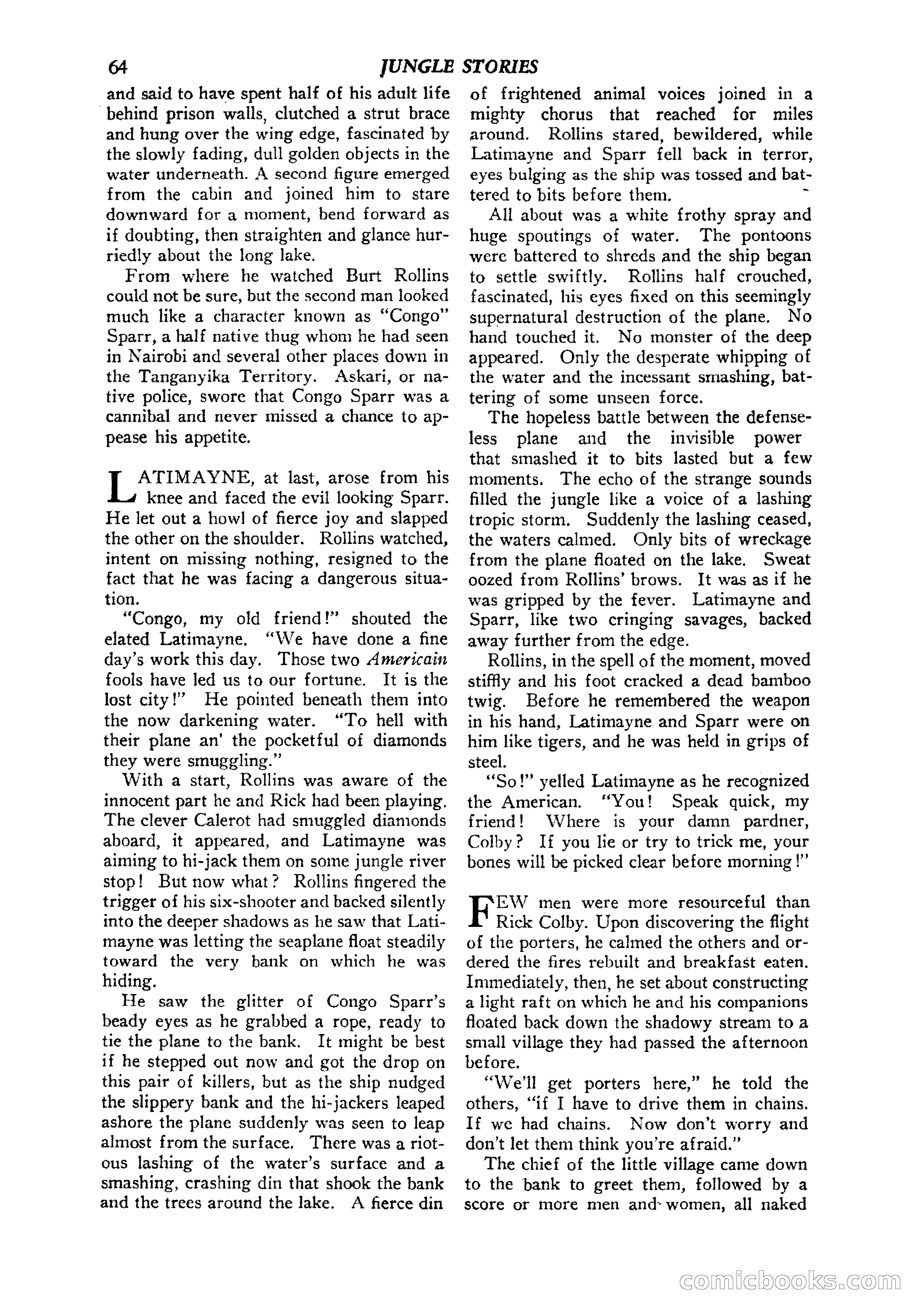 Jungle Stories, Vol. 1, No. 5 — page 66 of 132