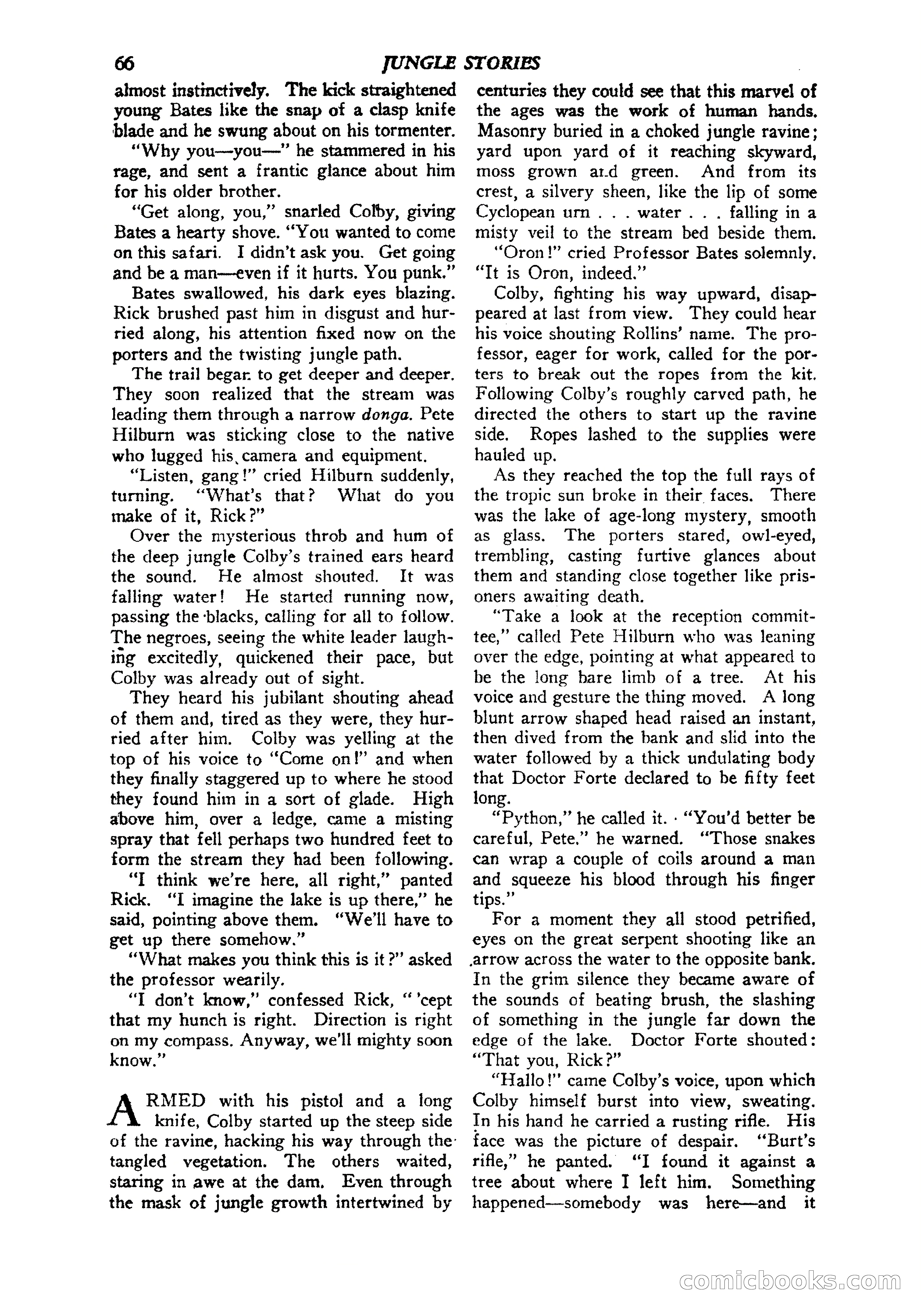 Jungle Stories, Vol. 1, No. 5 — page 68 of 132
