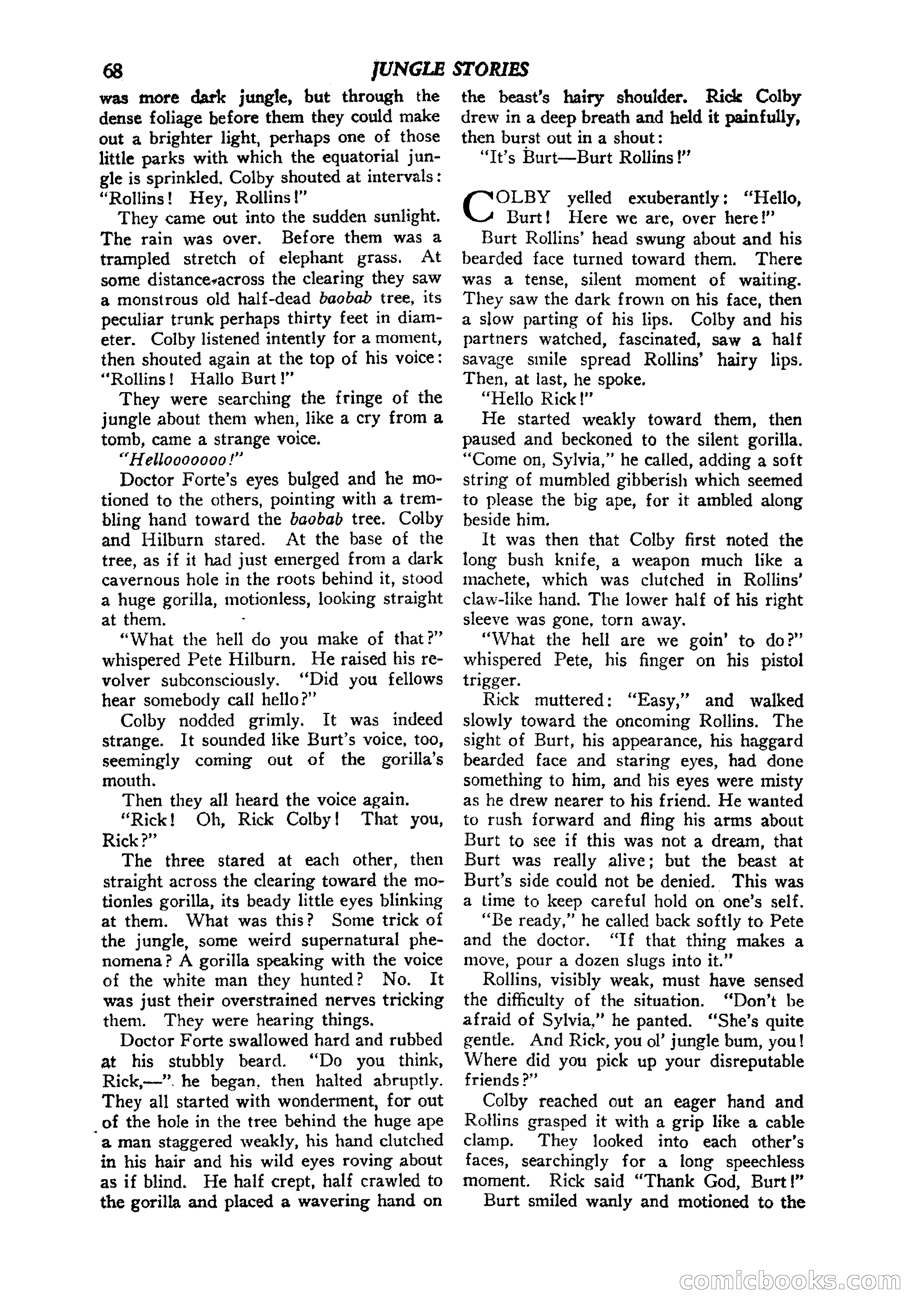Jungle Stories, Vol. 1, No. 5 — page 70 of 132