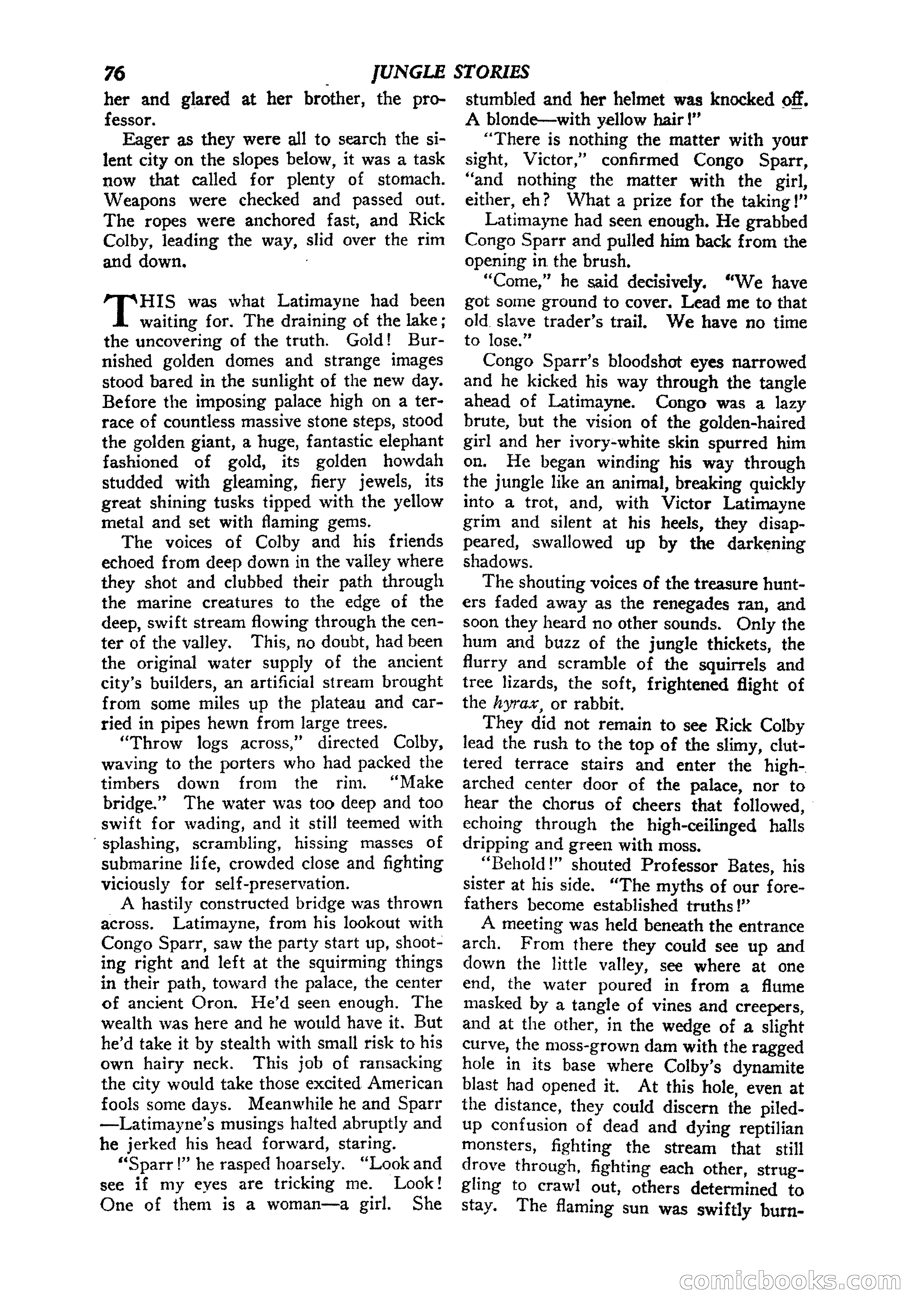 Jungle Stories, Vol. 1, No. 5 — page 78 of 132