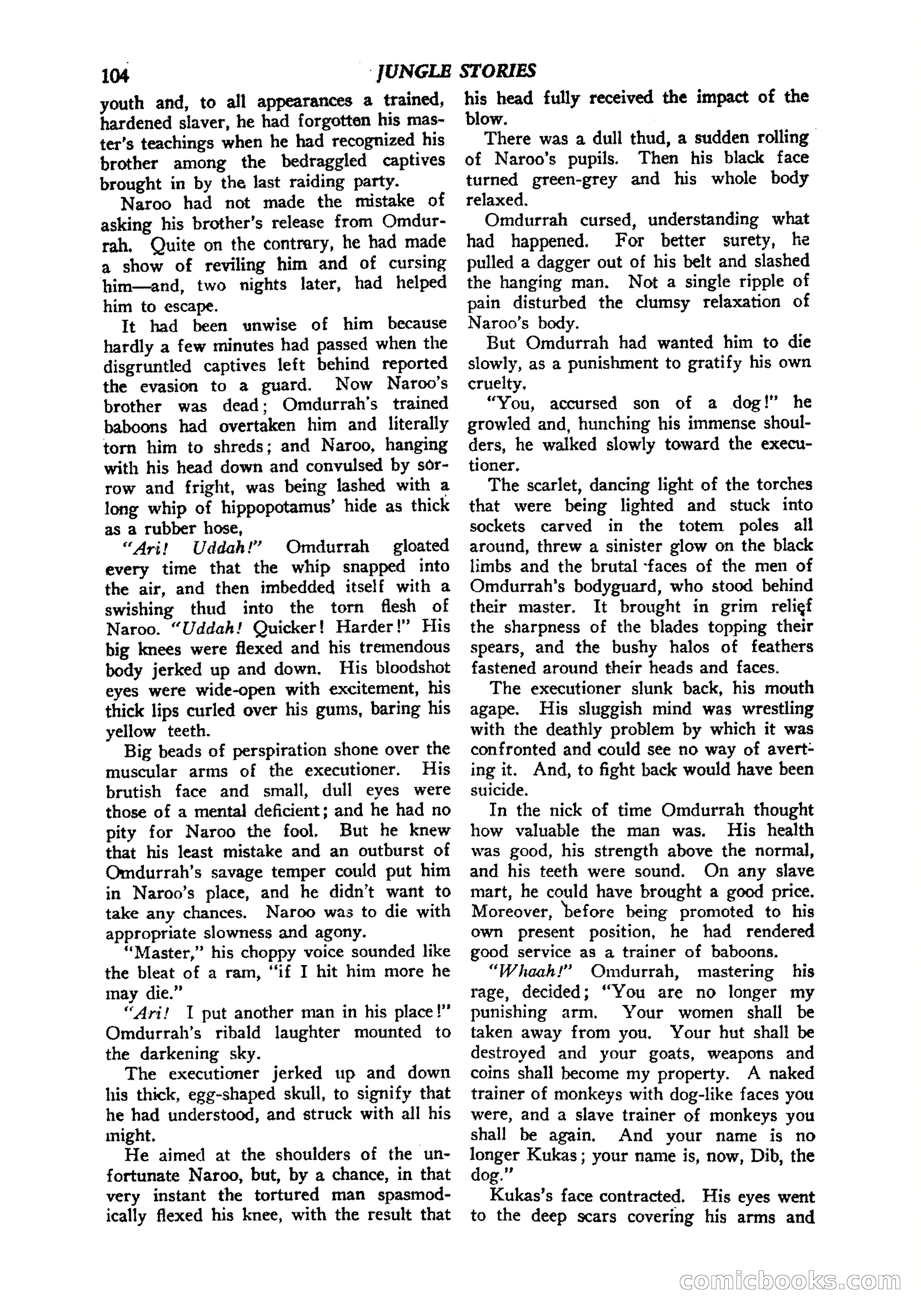 Jungle Stories, Vol. 1, No. 5 — page 106 of 132