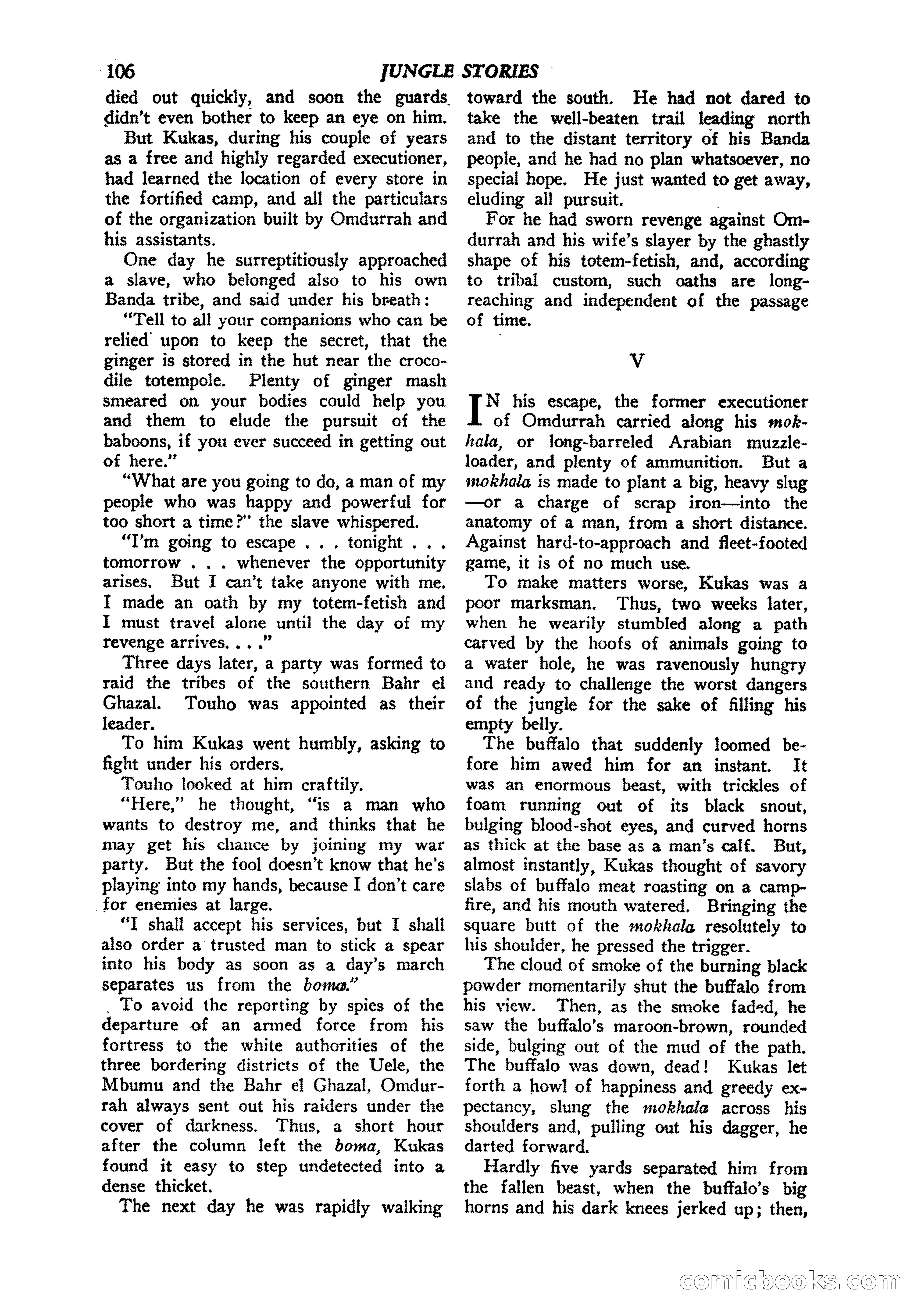Jungle Stories, Vol. 1, No. 5 — page 108 of 132