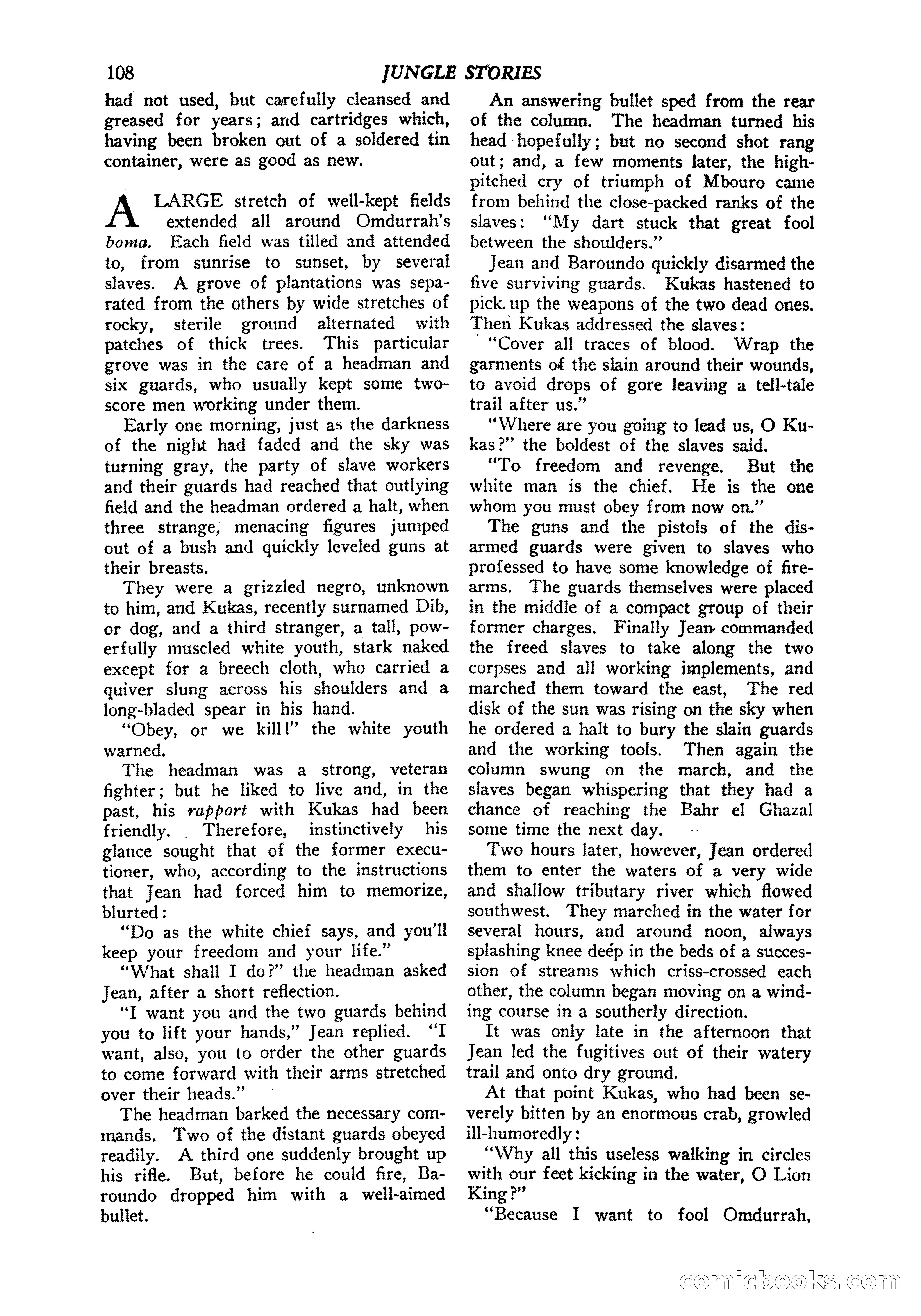 Jungle Stories, Vol. 1, No. 5 — page 110 of 132