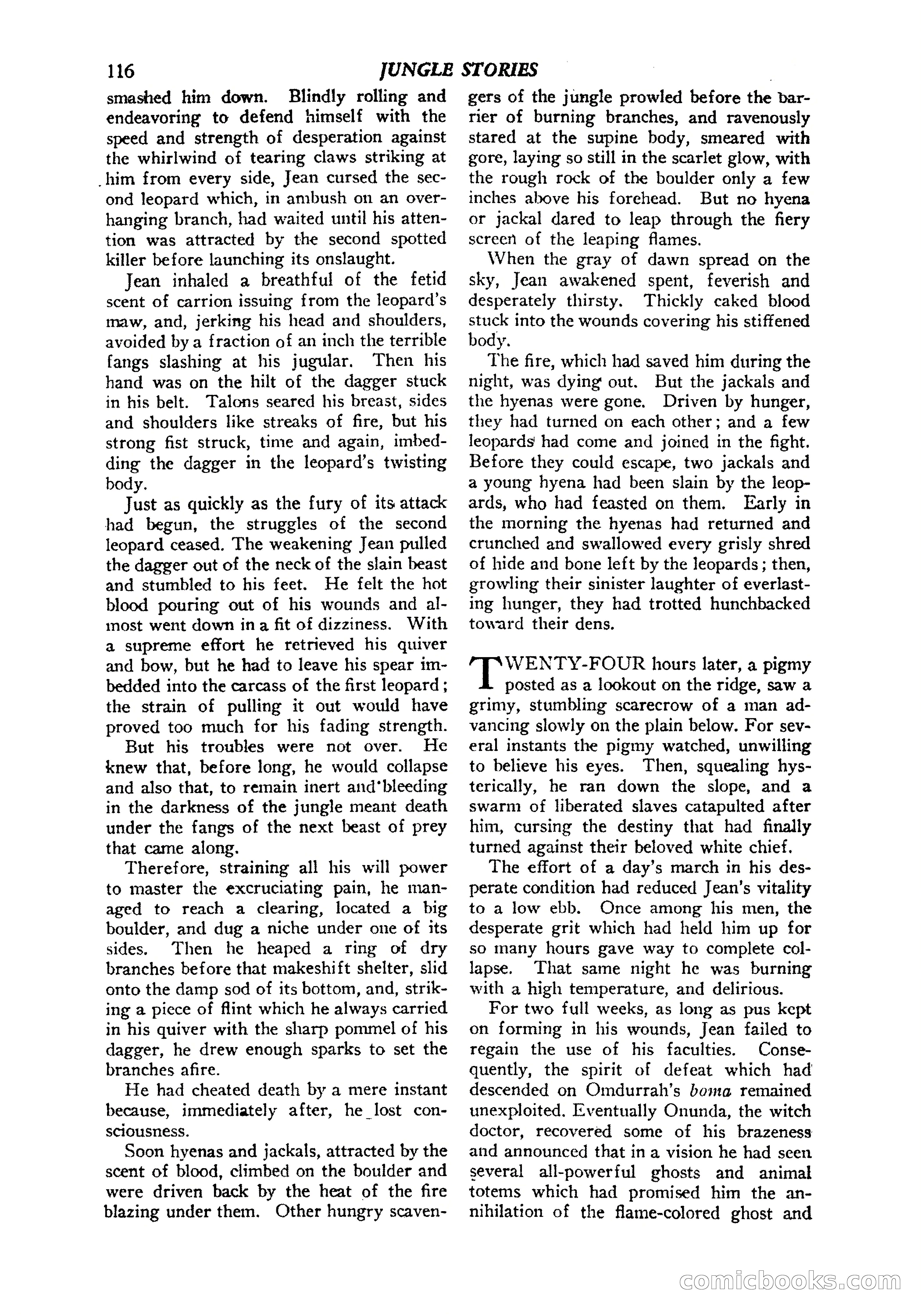 Jungle Stories, Vol. 1, No. 5 — page 118 of 132