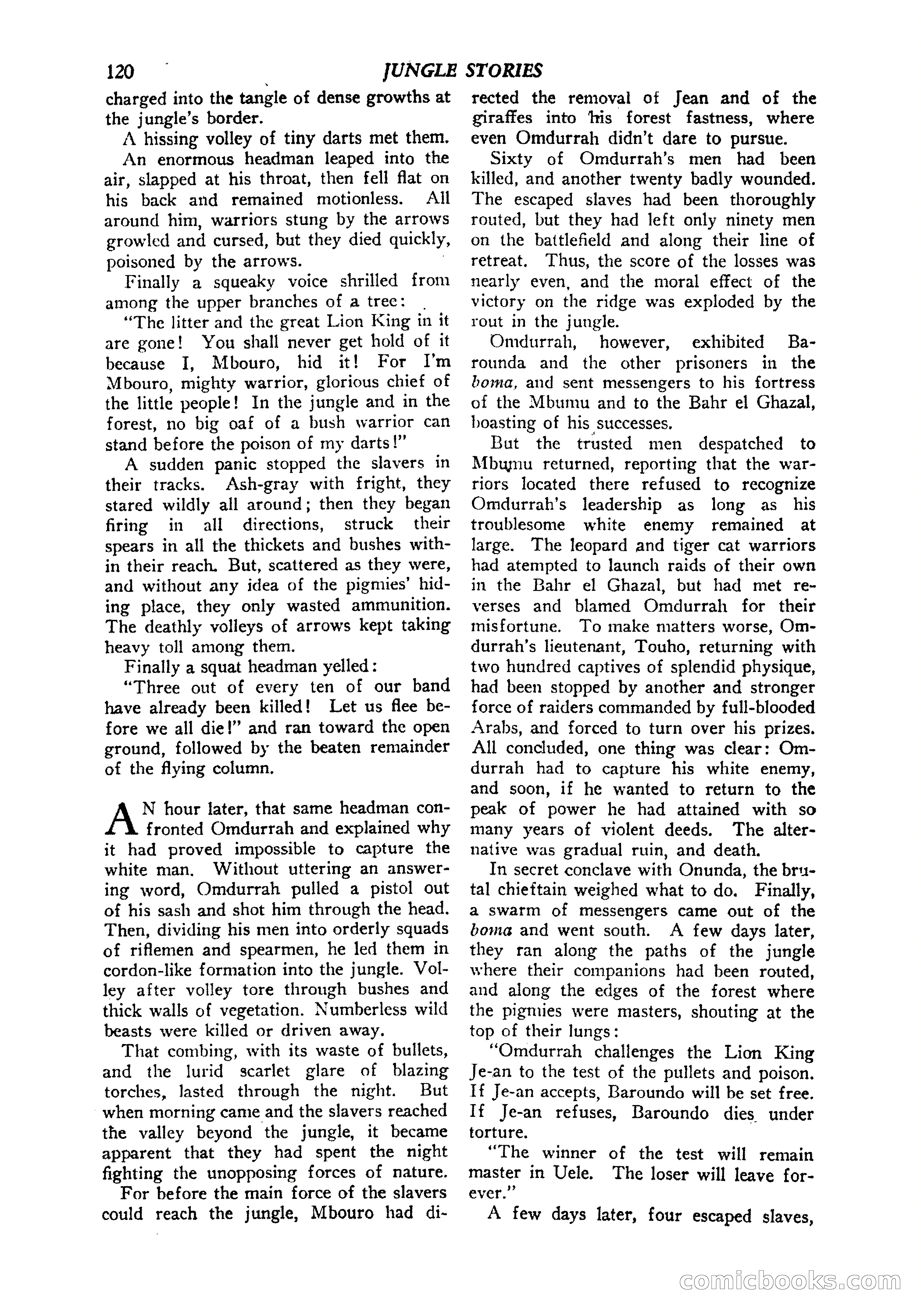 Jungle Stories, Vol. 1, No. 5 — page 122 of 132